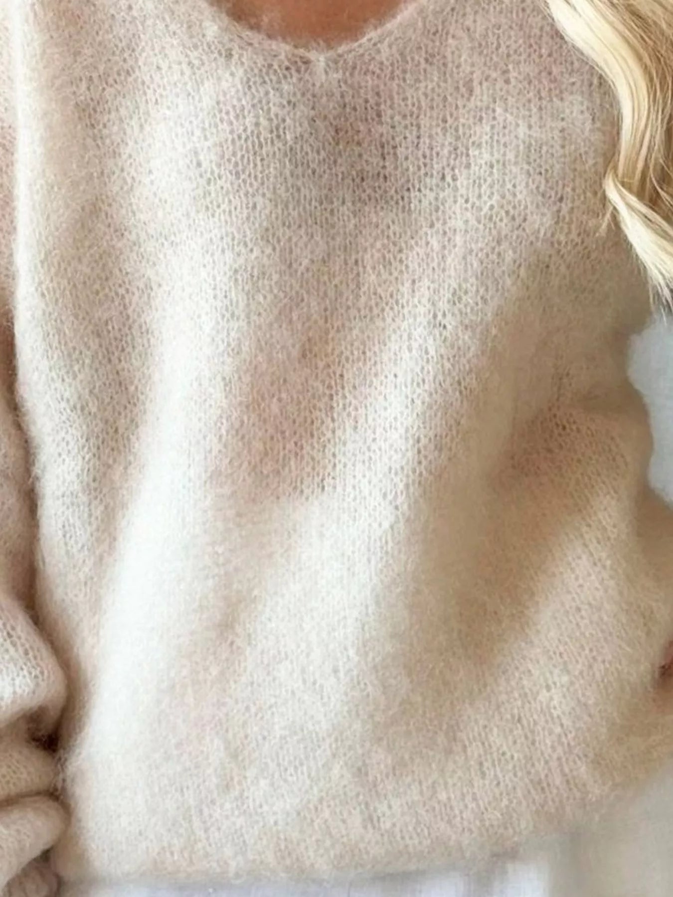 V-Neck Dropped Shoulder Sweater