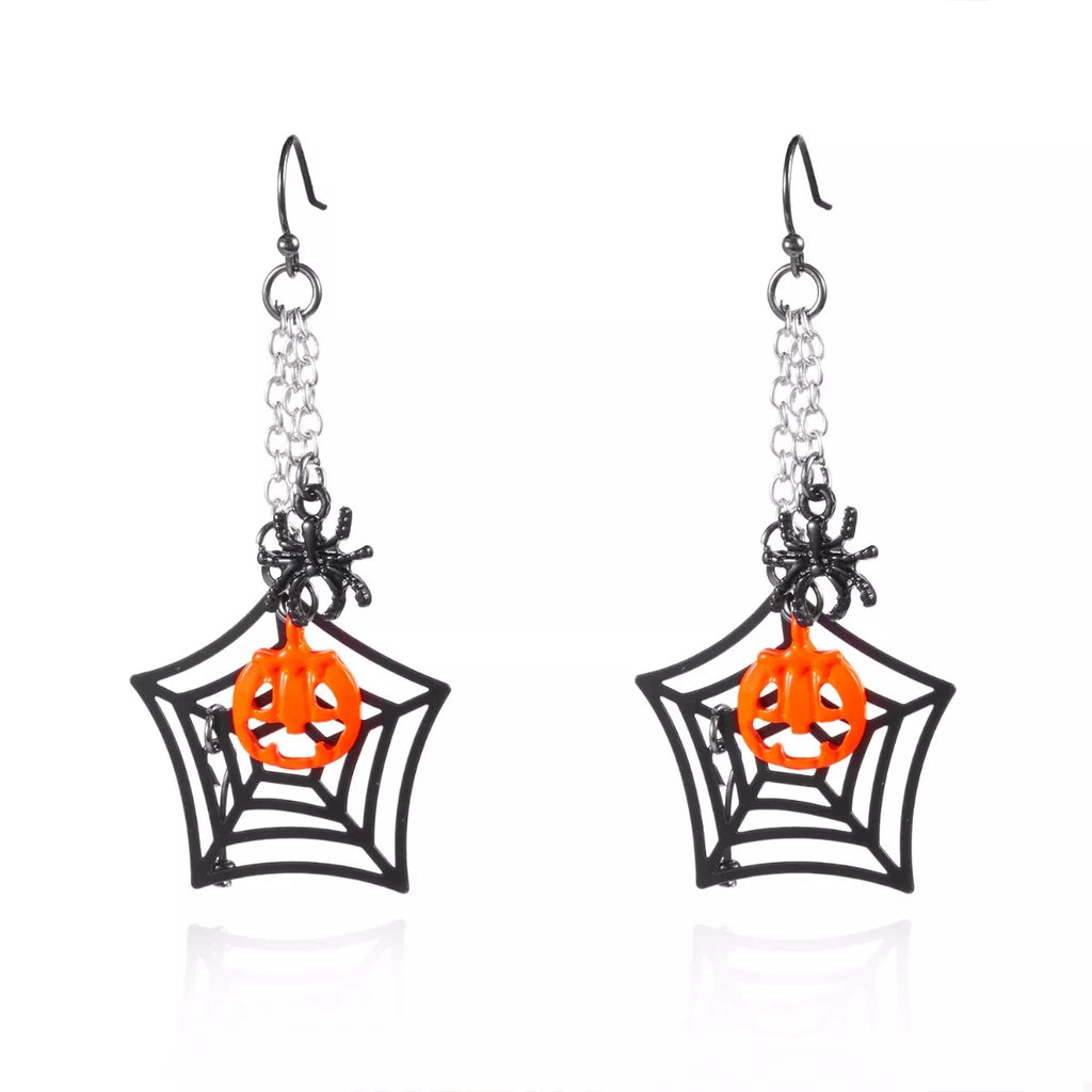 Halloween Spider Web Earrings