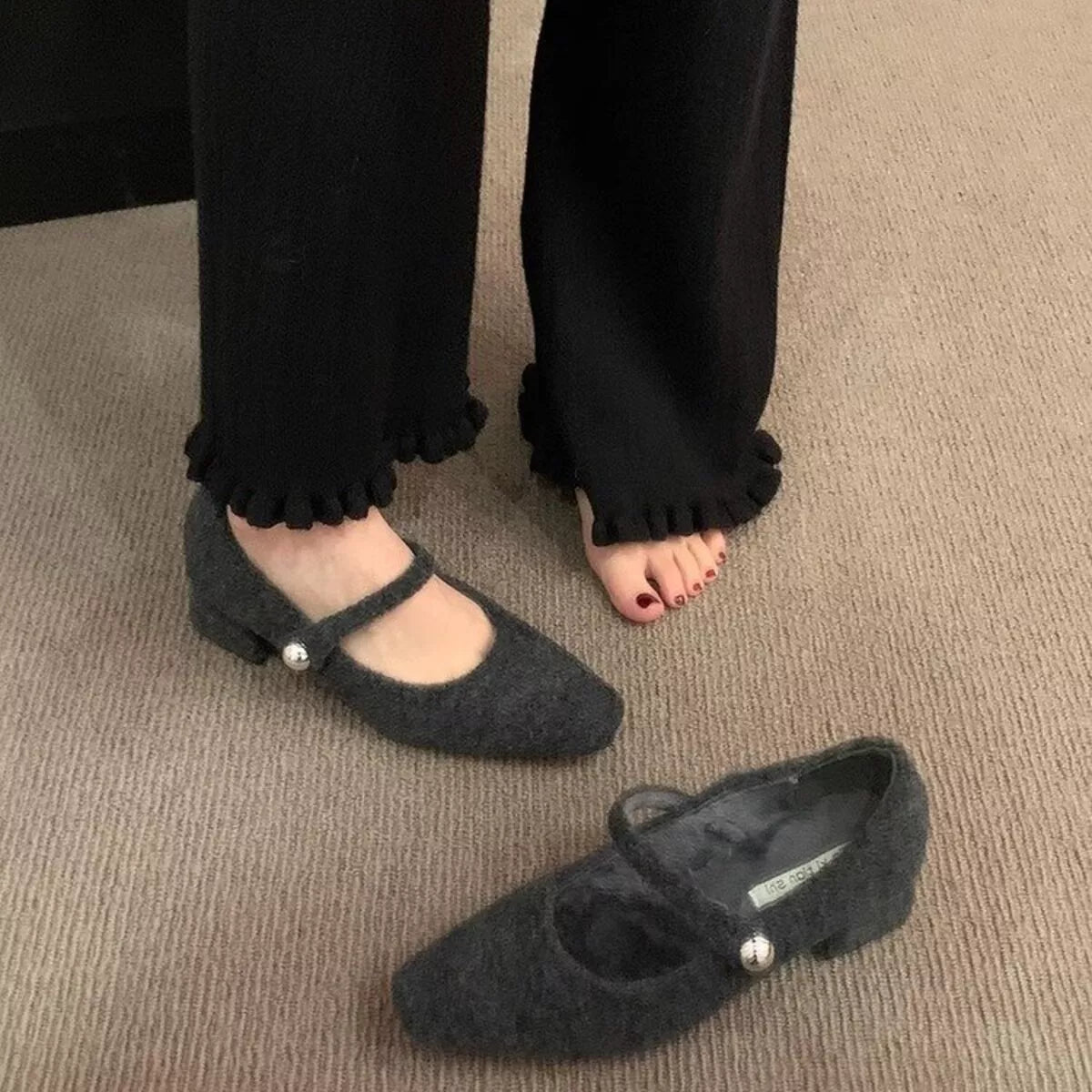 Elegant Block Heel Mary Jane Loafers