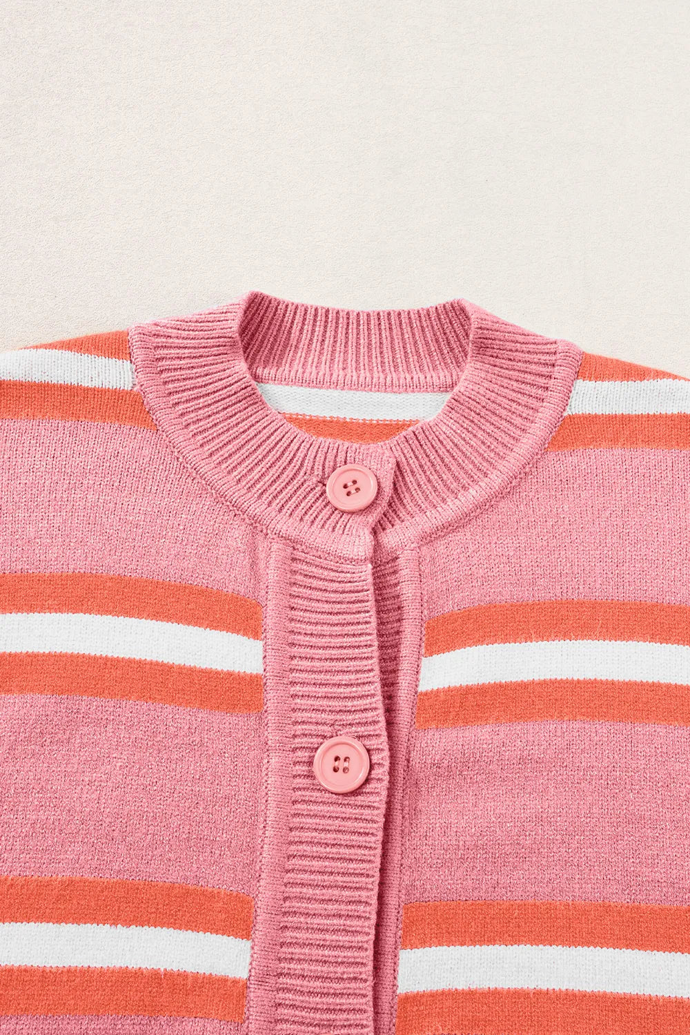 Striped Button Down Long Sleeve Cardigan