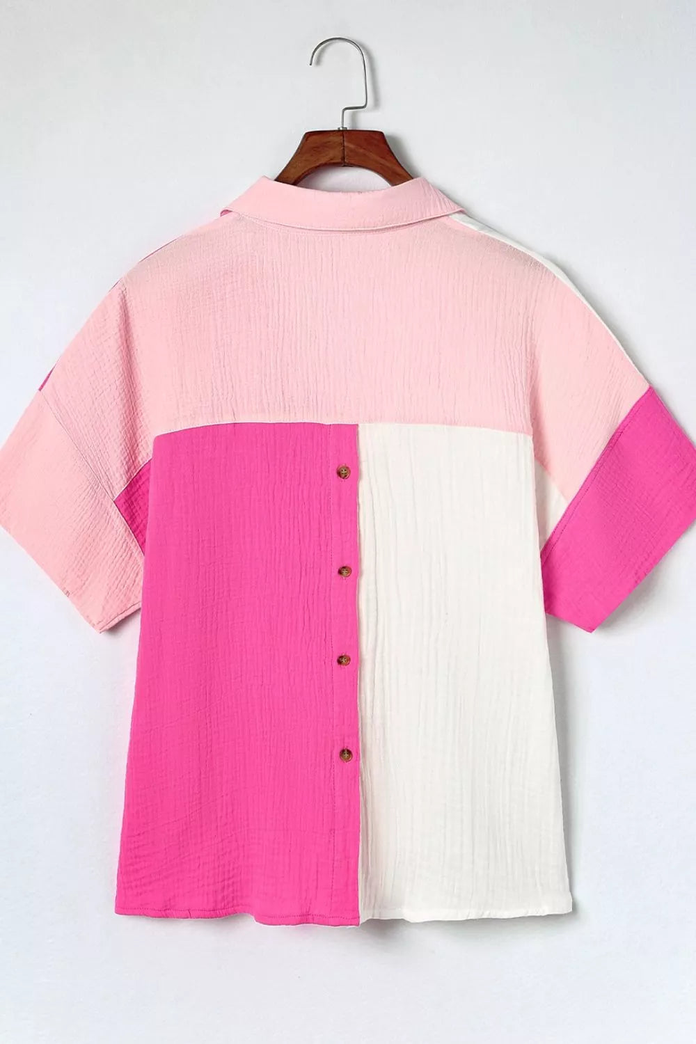 Color Block Casual Button Up Shirt