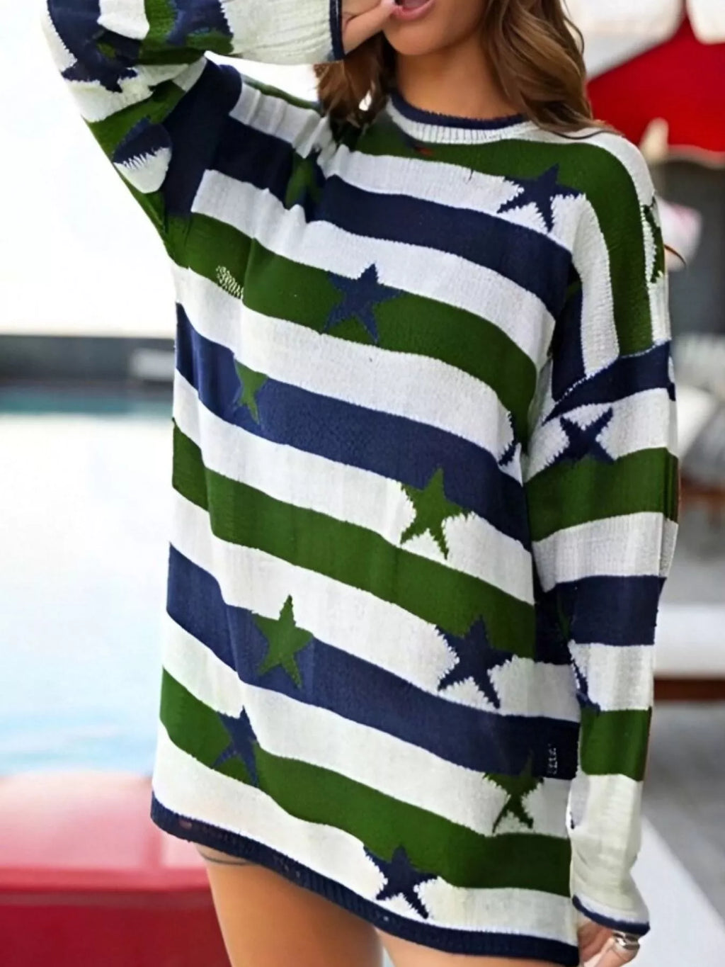 Stars and Stripes Long Sleeve Sweater