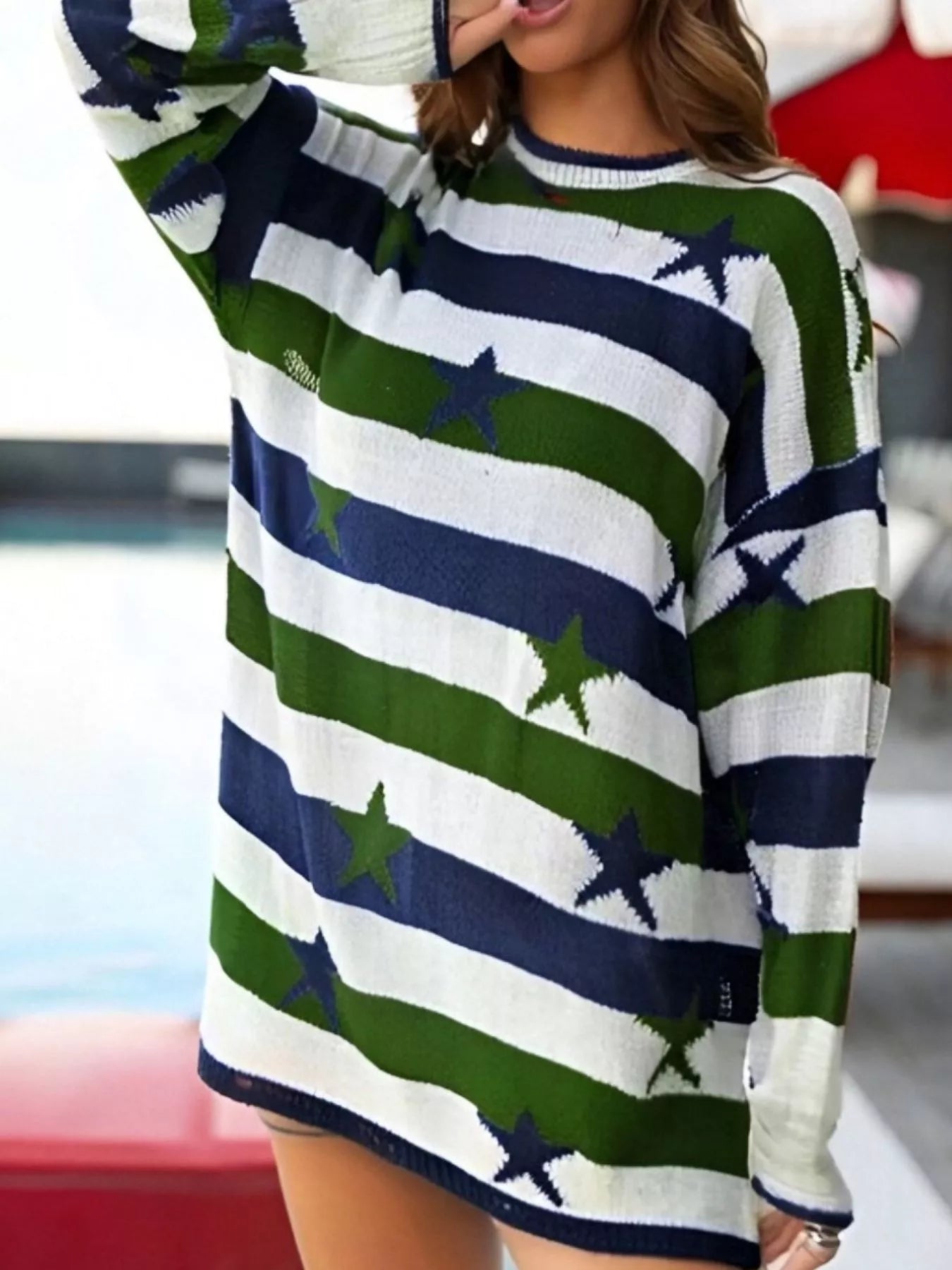 Stars and Stripes Long Sleeve Sweater