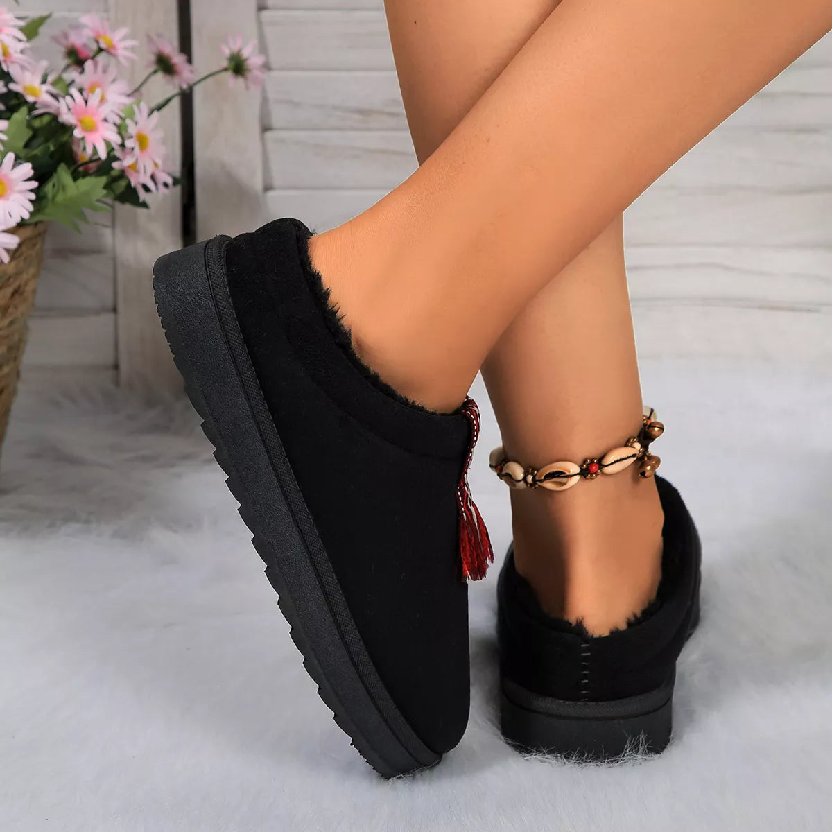 Round Toe Platform Slippers