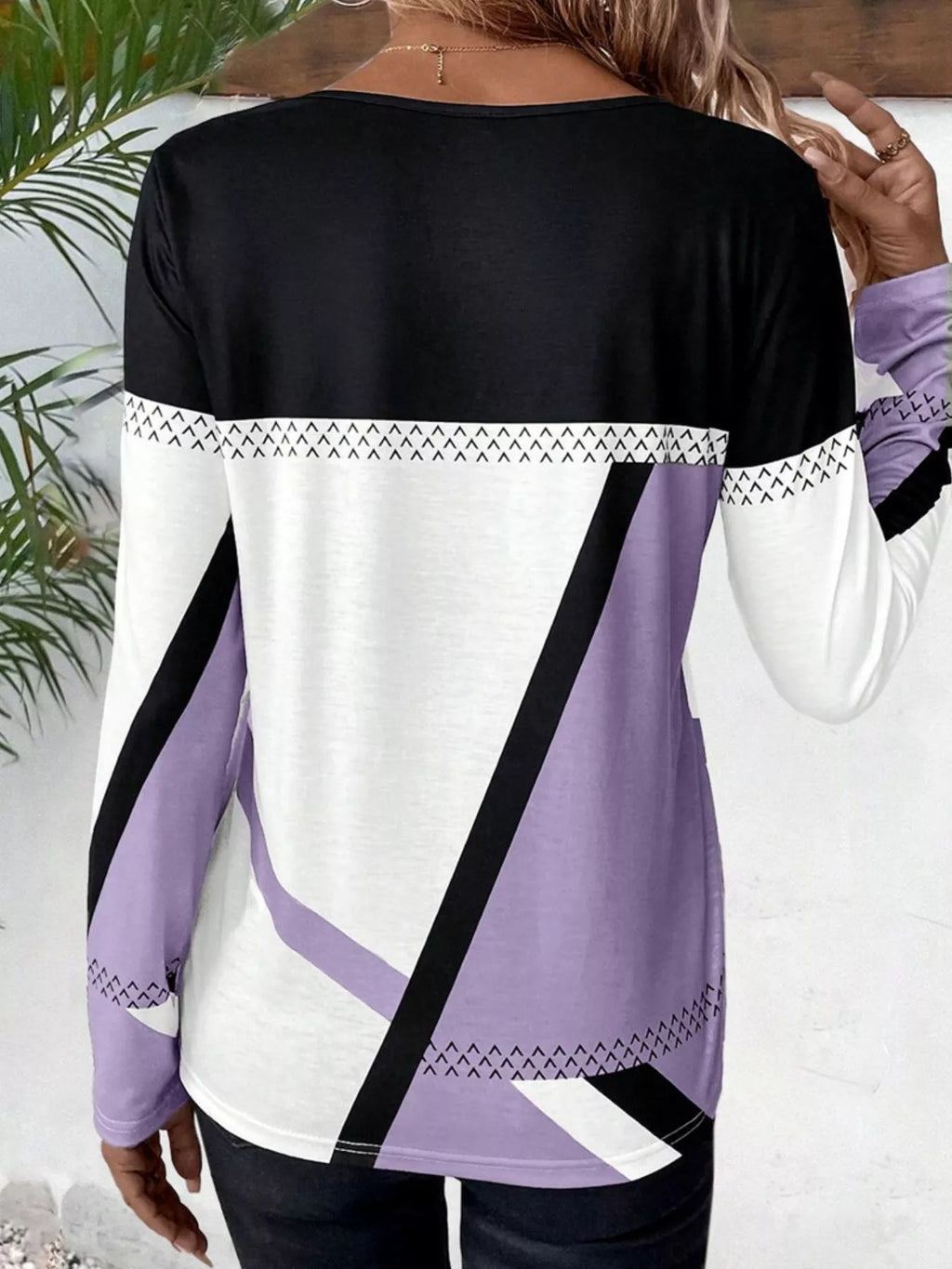 Color Block Long Sleeve T-Shirt