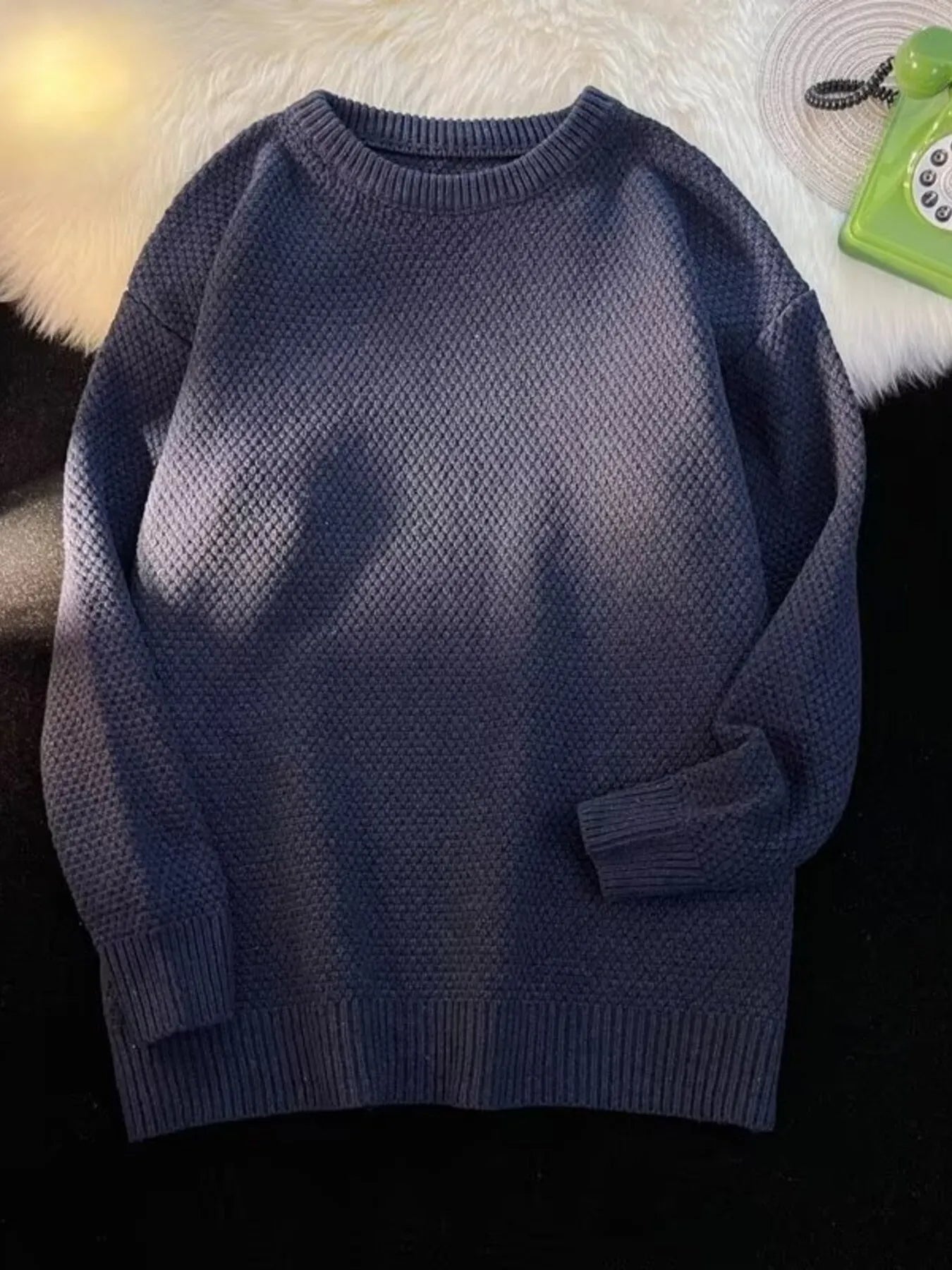 Men's Textured Knit Relaxed Fit Sweater