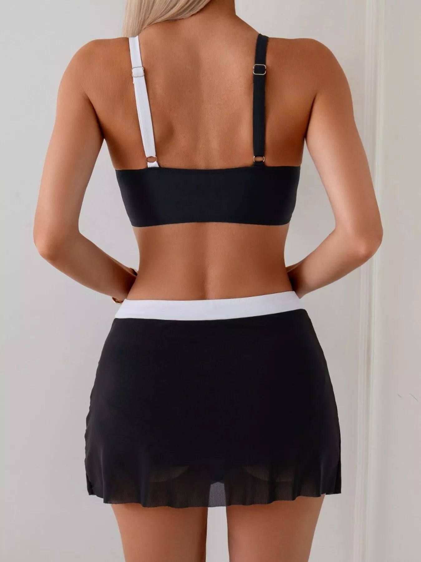 Two Tone Cami and Skort Swim Set