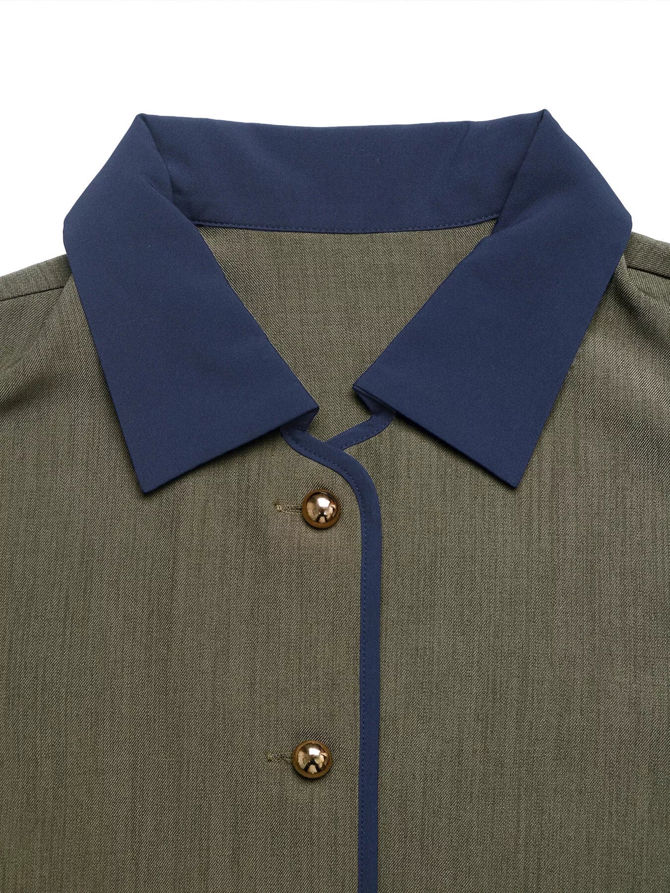 Contrast Trim Button-Up Jacket