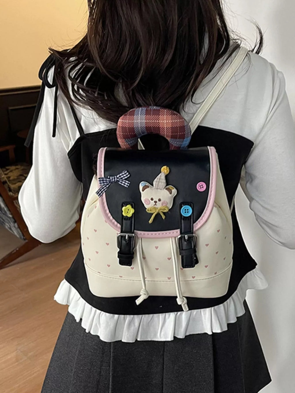Cartoon Bear Decorated Backpack Bag