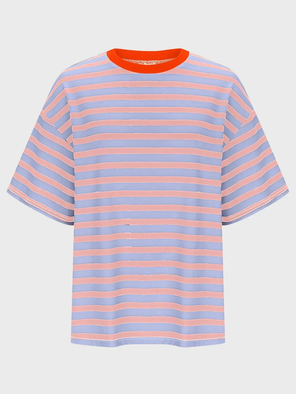 Striped Round Neck Half Sleeve T-Shirt