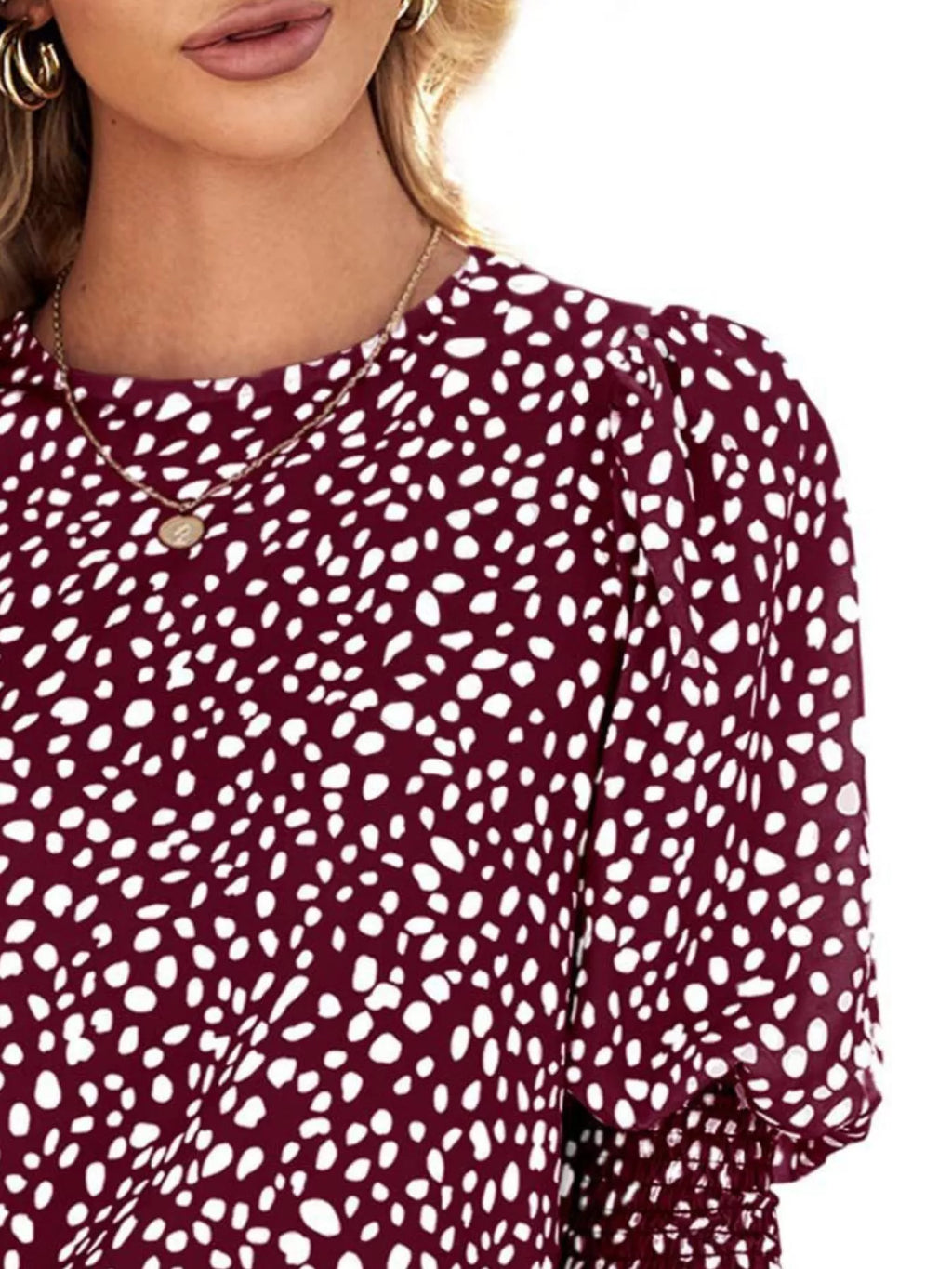 Animal Print Half Sleeve Blouse