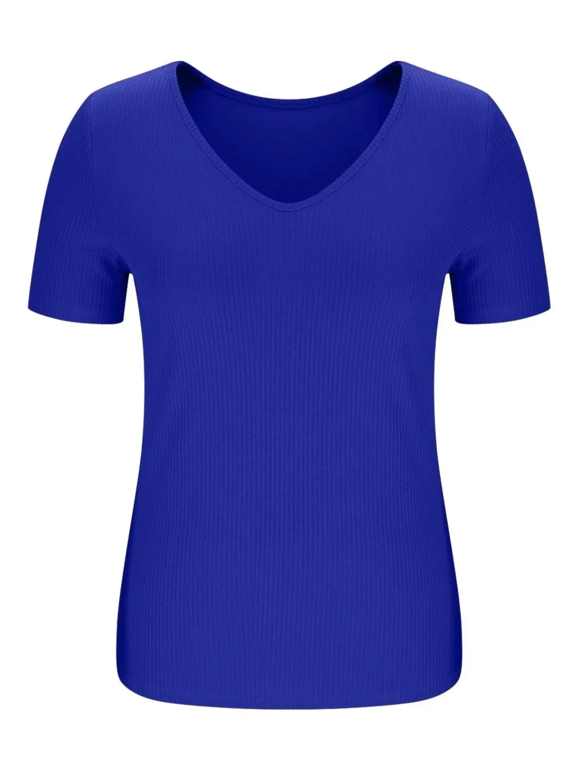 Solid V-Neck Short Sleeve T-Shirt