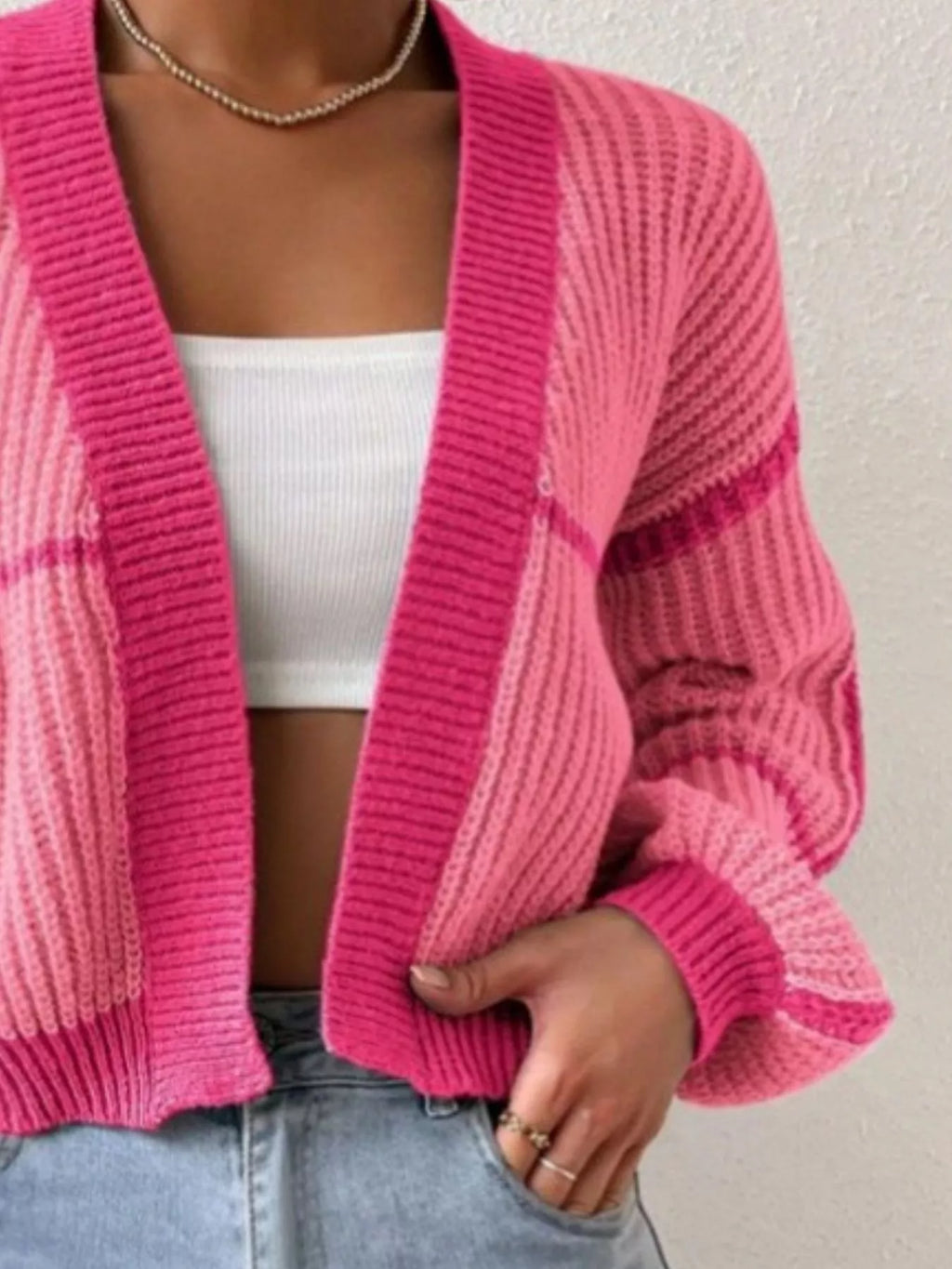 Open Front Long Sleeve Cardigan
