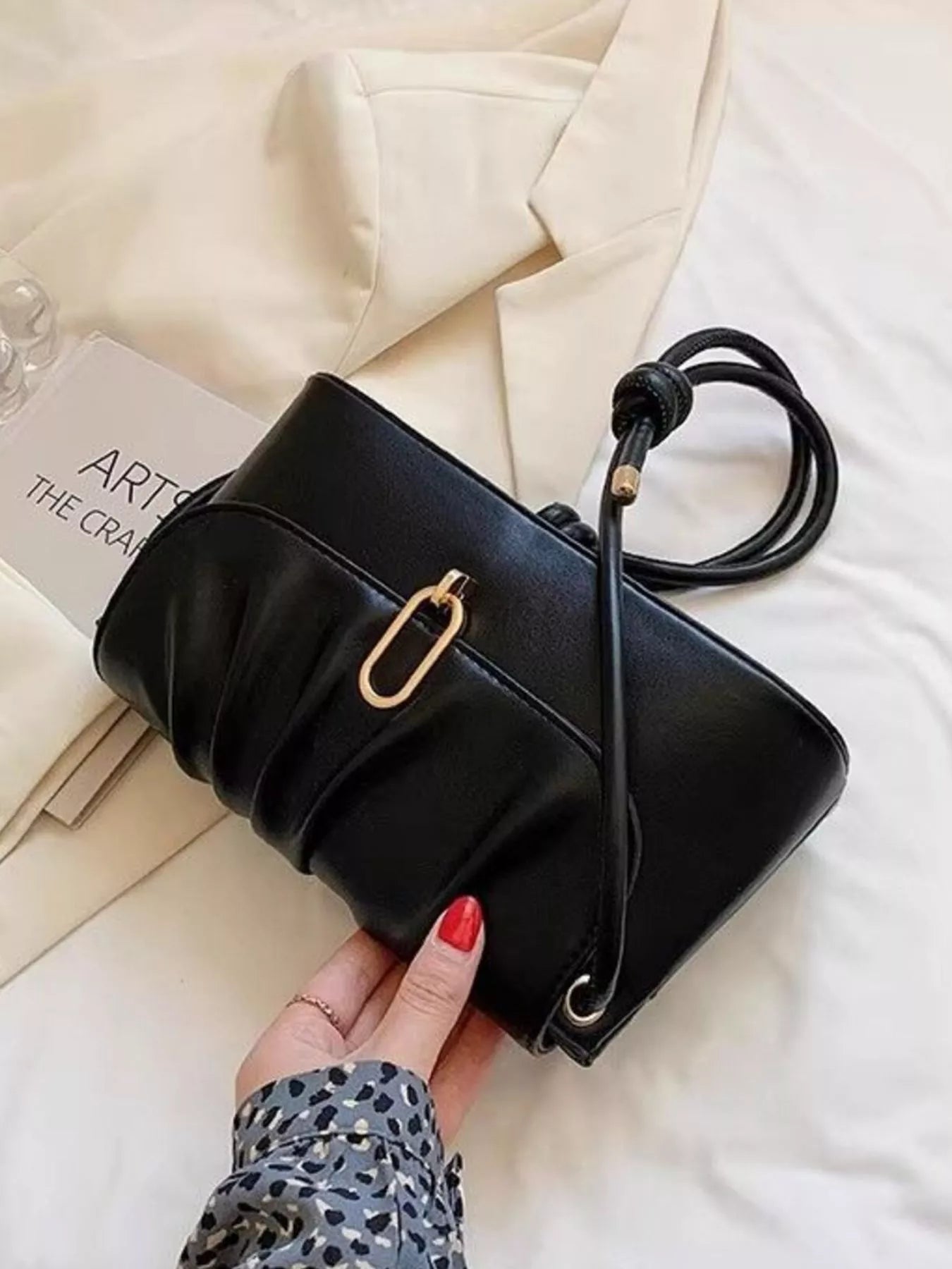 Ruched Detail Shoulder Bag