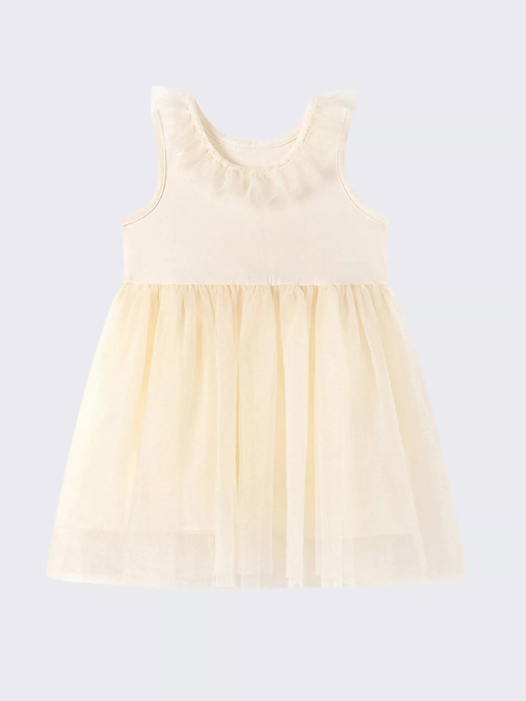 Children's Ruffled Collar Tulle Dress