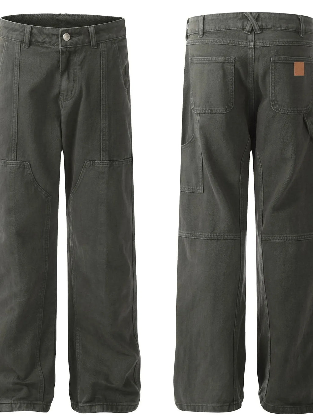 Men's Vintage Washed Wide Leg Cargo Jeans