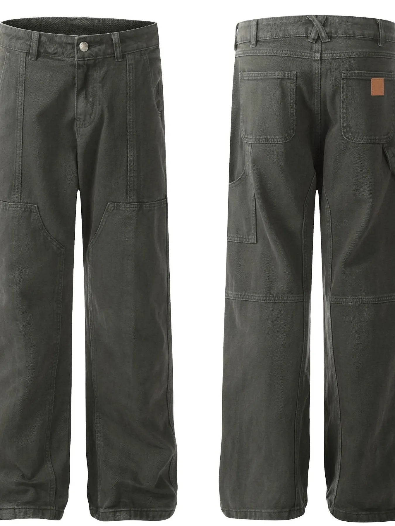 Men's Vintage Washed Wide Leg Cargo Jeans