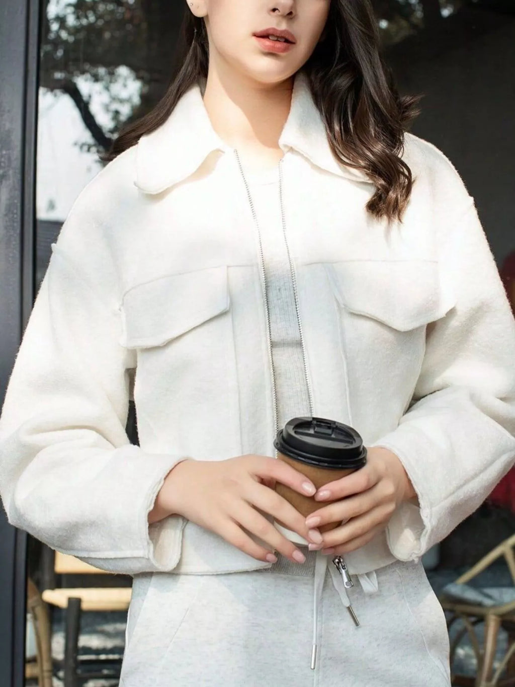 Zip Up Cropped Jacket