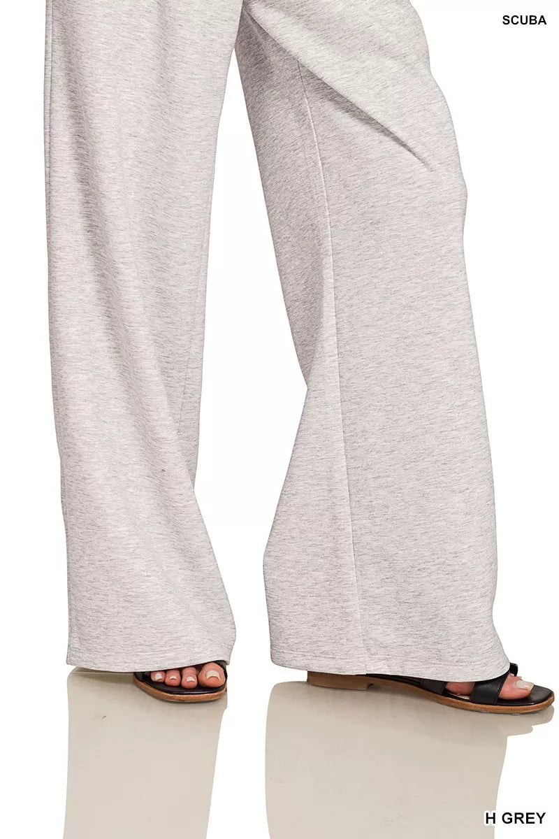 Zenana Scuba Crewneck Pullover and Pants Set