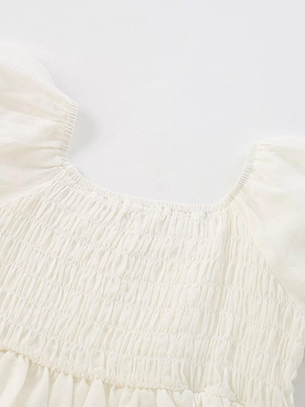 Children's Smocked Puff Sleeve Tiered Dress