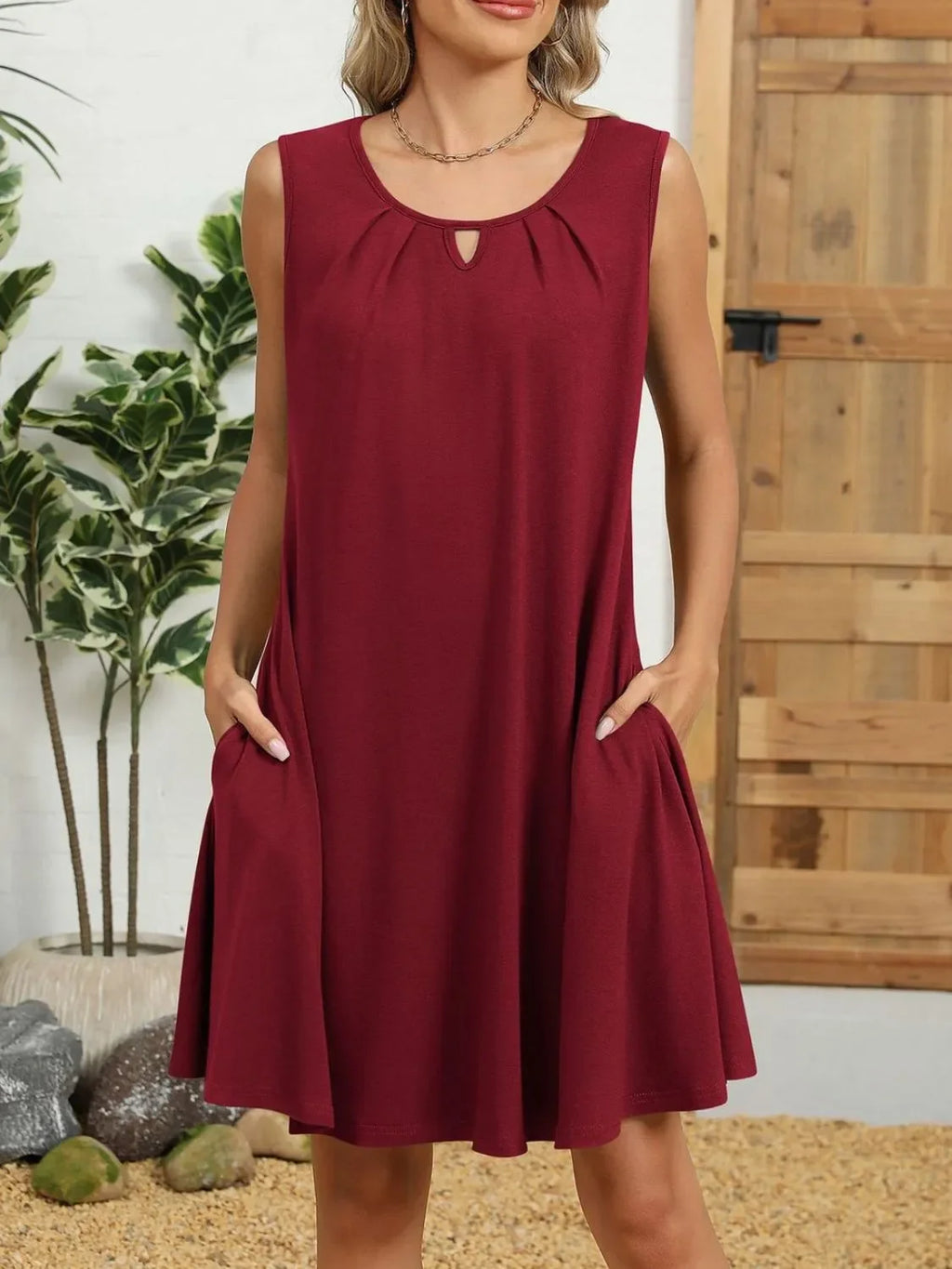 Round Neck Sleeveless Dress