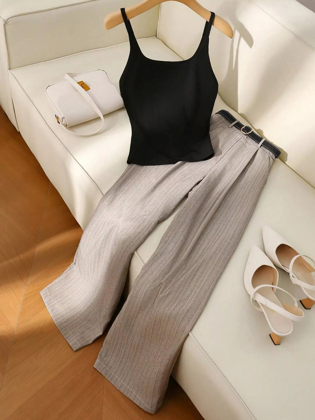 Sleeveless Top and Wide-Leg Pants Set