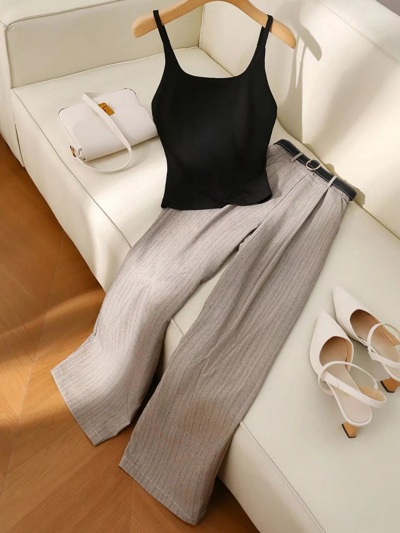 Sleeveless Top and Wide-Leg Pants Set