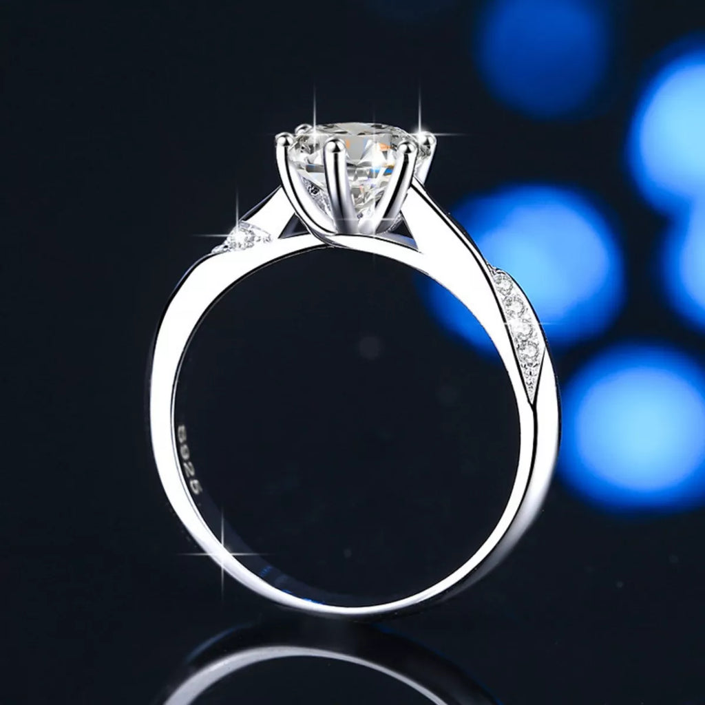 1 Carat Moissanite 925 Sterling Silver Ring