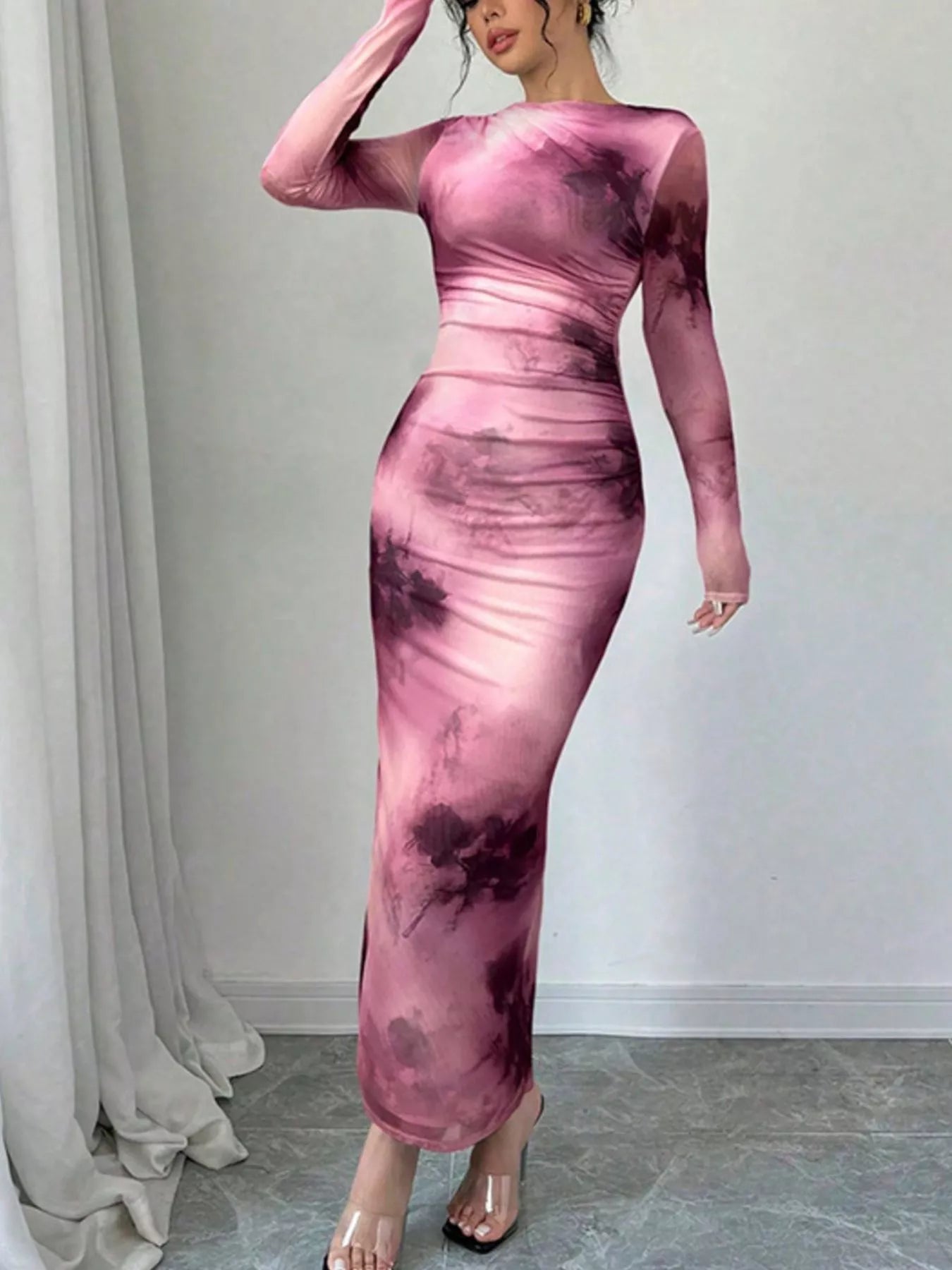 Tie-Dye Bodycon Maxi Dress