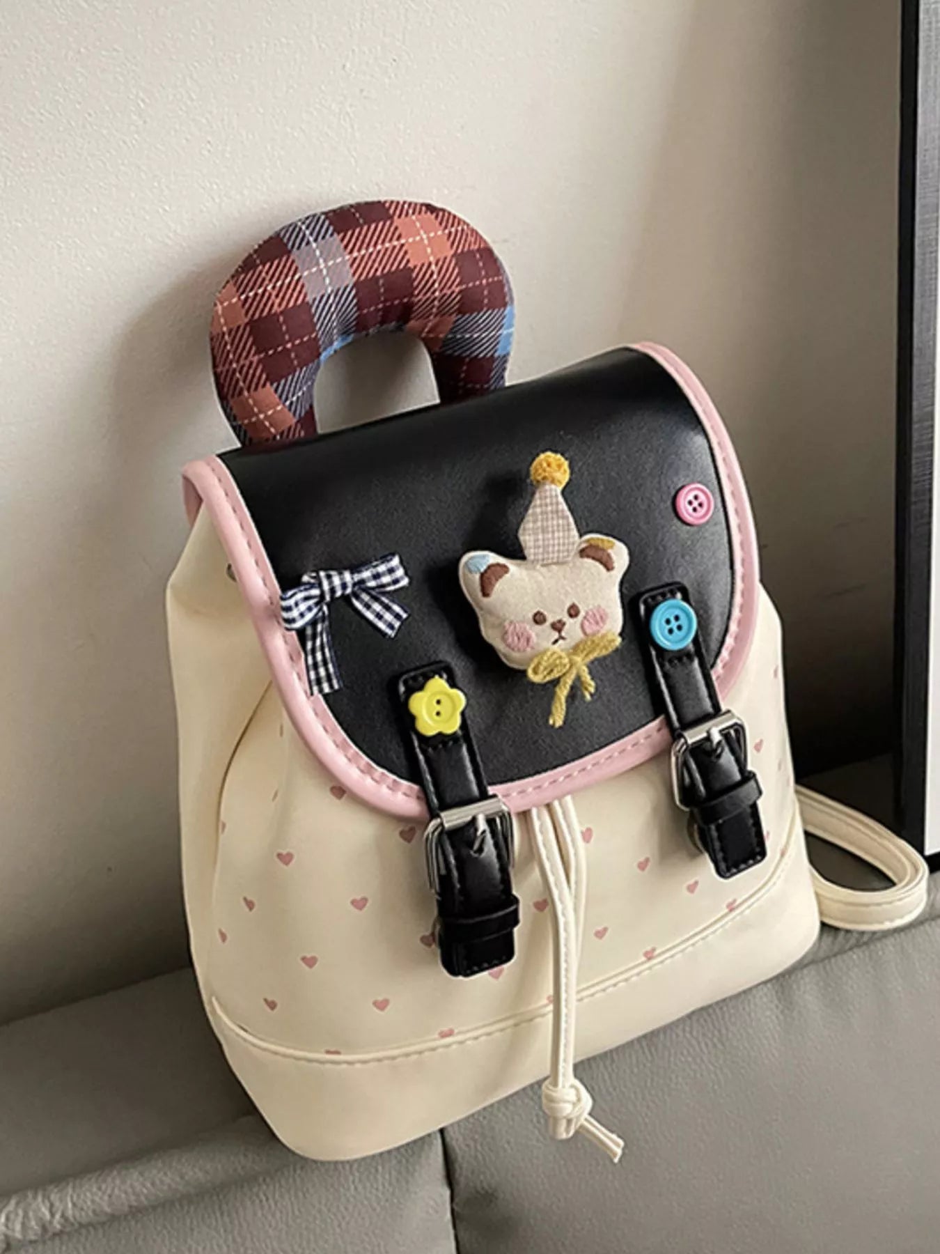 Cartoon Bear Decorated Backpack Bag