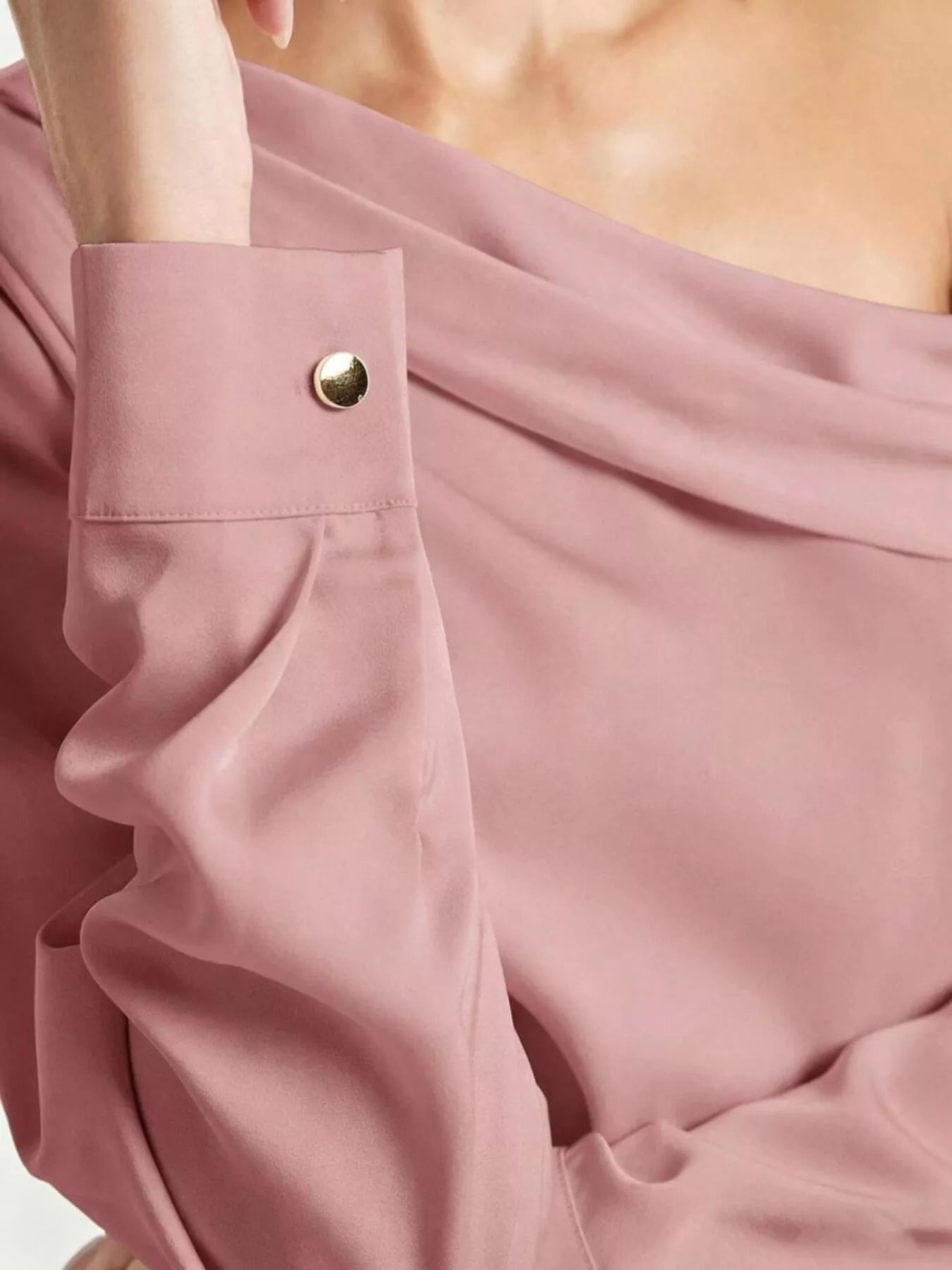 One-Shoulder Satin Blouse