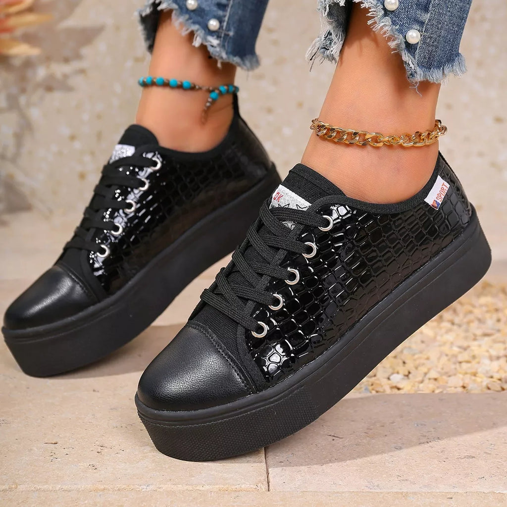 Round Toe Platform Sneakers