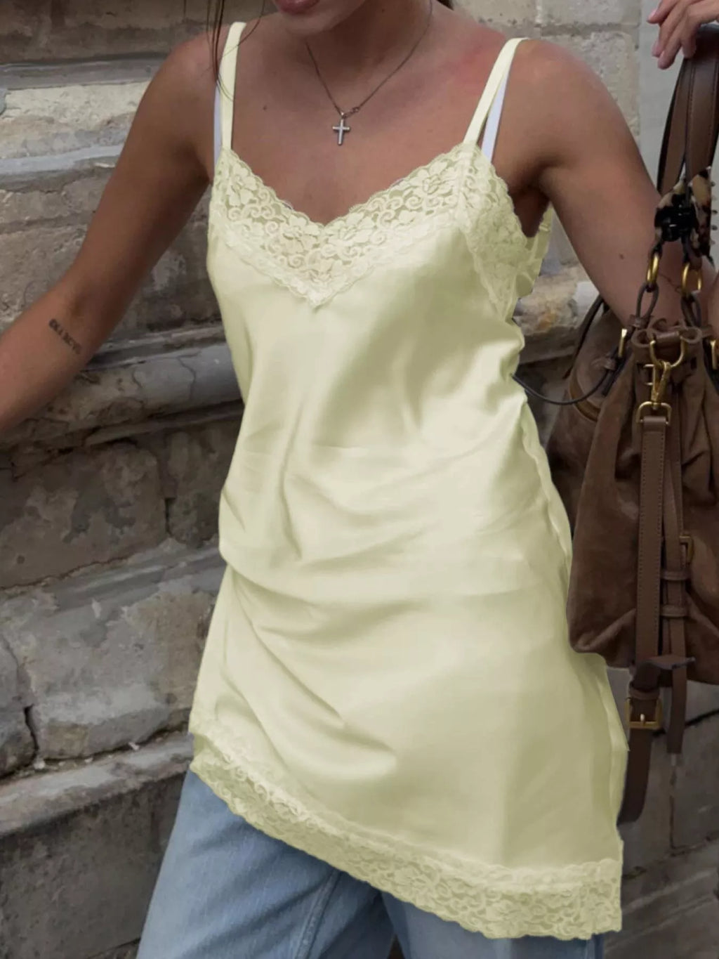 Lace Detail V-Neck Cami