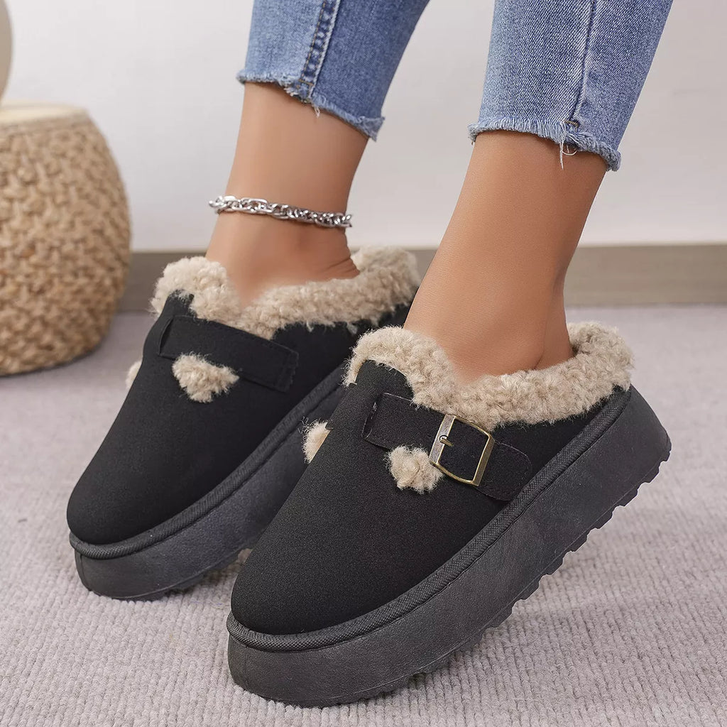Round Toe Platform Slippers