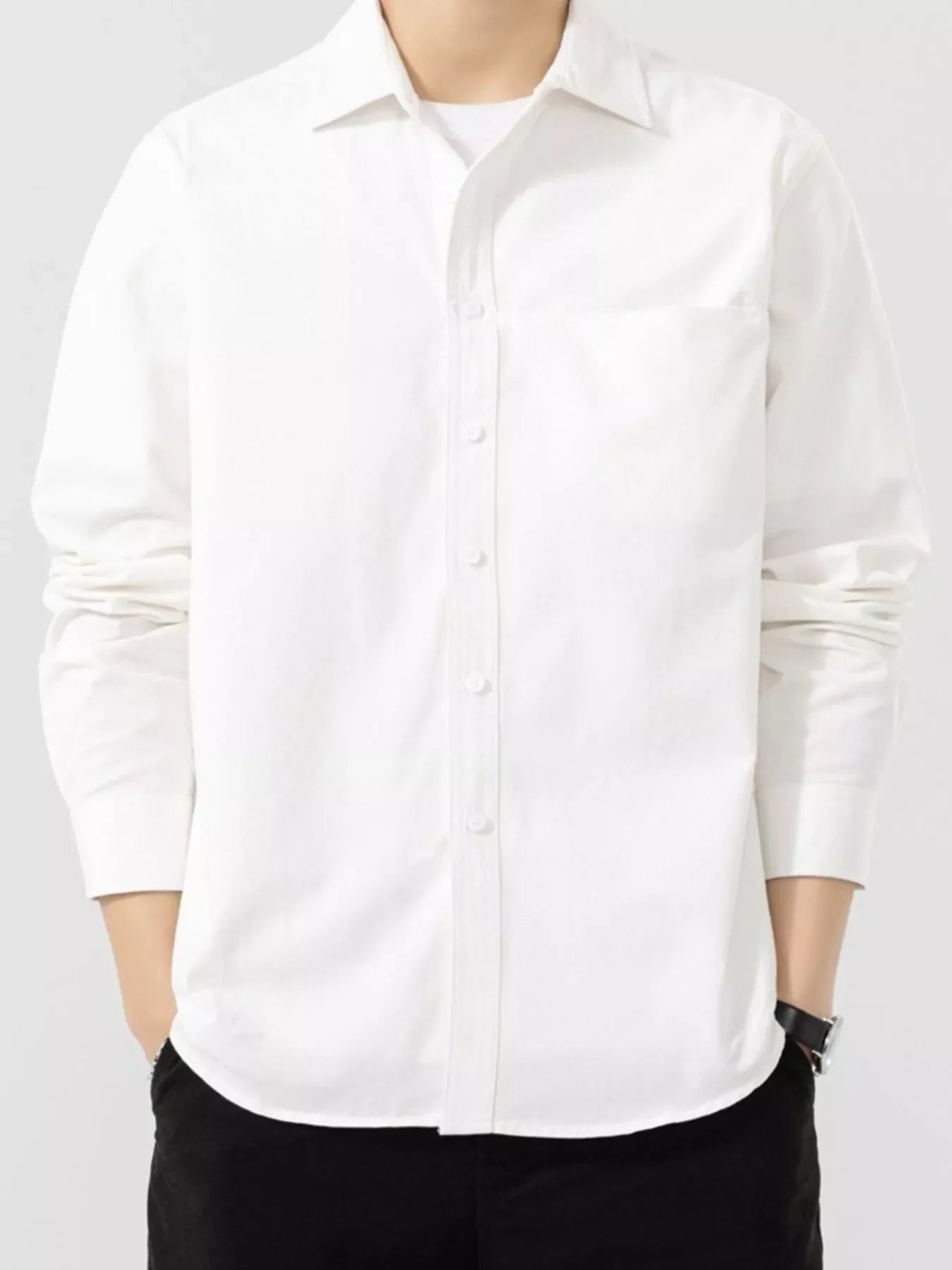 Men's Plus Size Button Up Long Sleeve Shirt