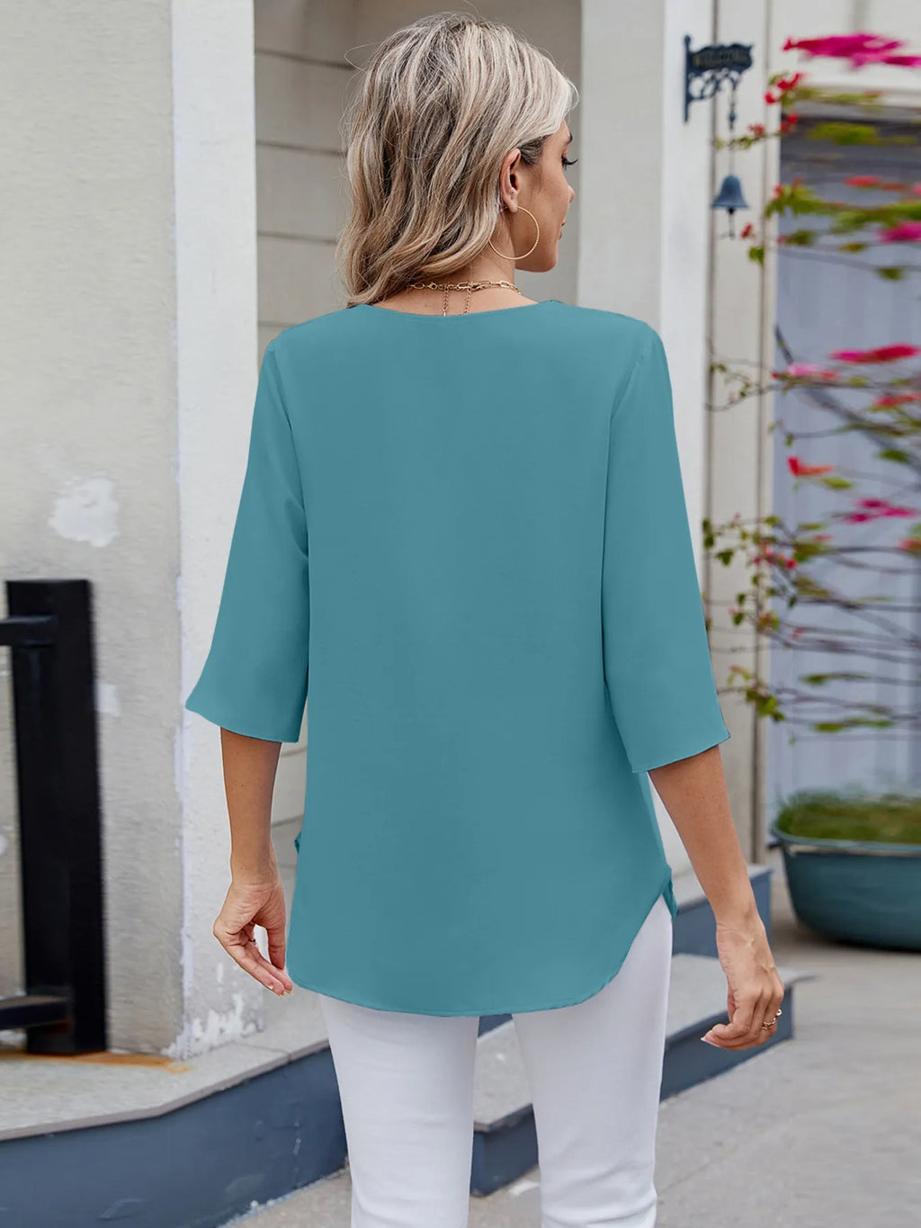 Round Neck Half Sleeve Blouse