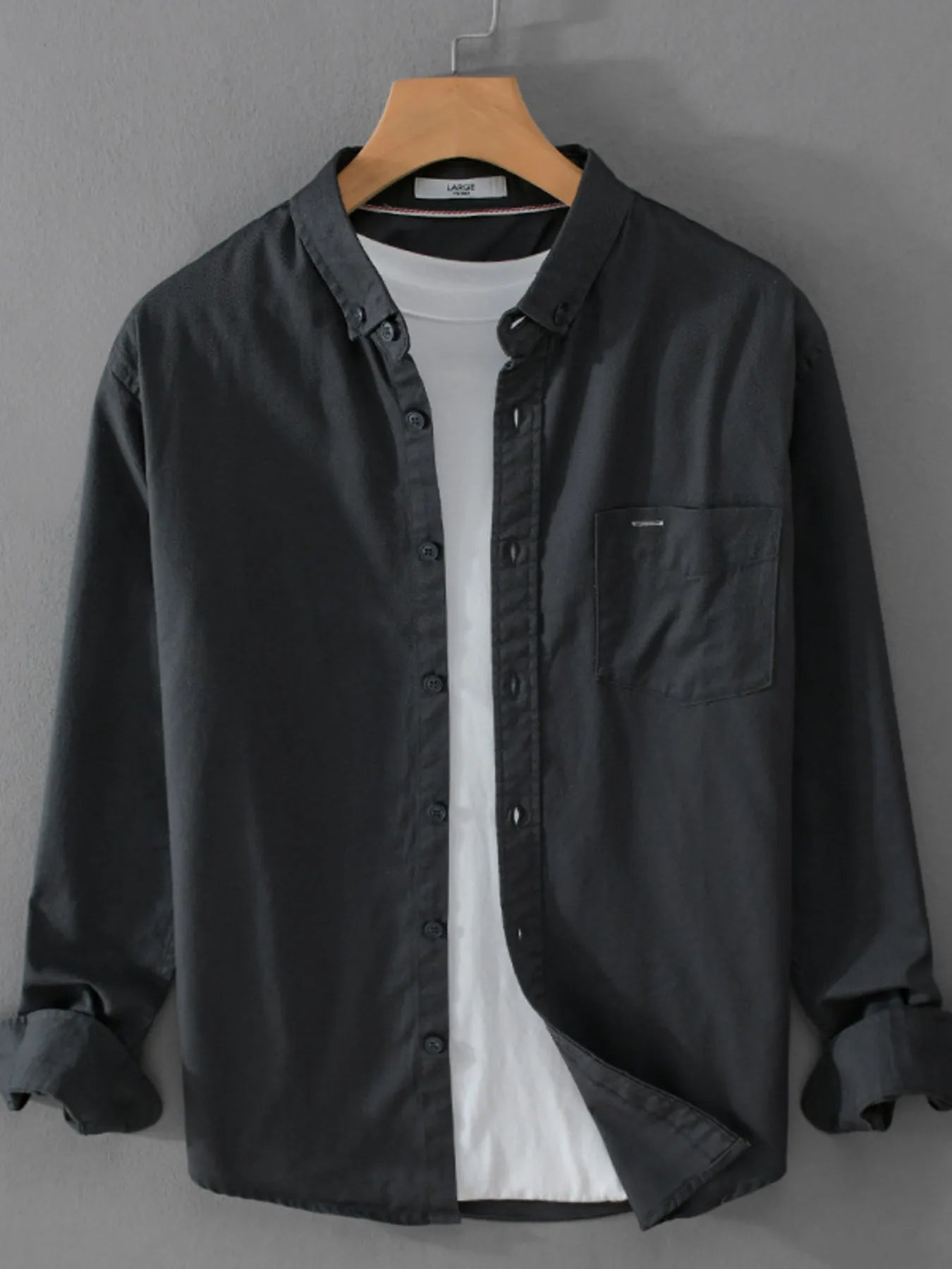 Men's Plus Size Button Up Long Sleeve Shirt