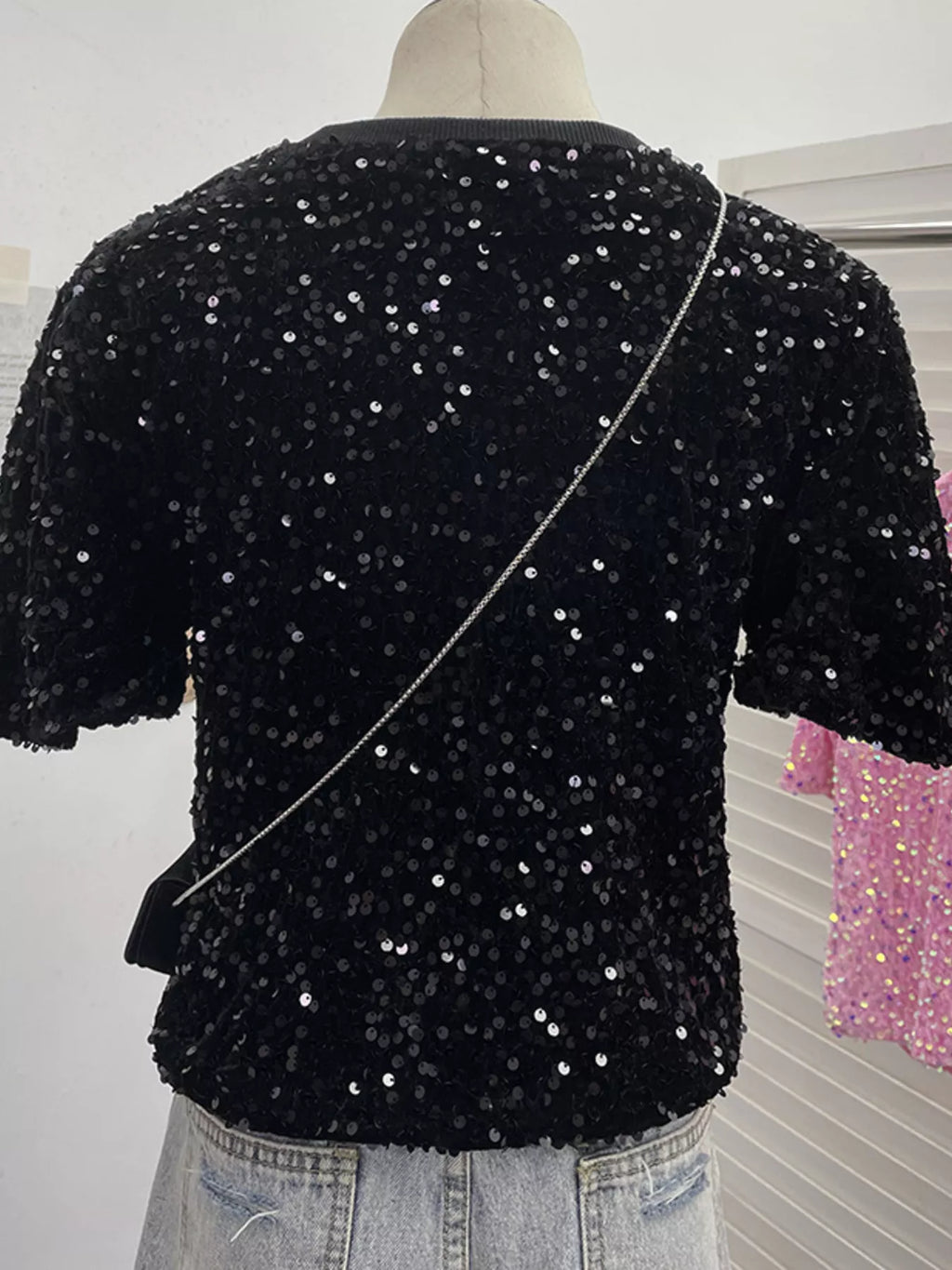 Sequin Short Sleeve T-Shirt