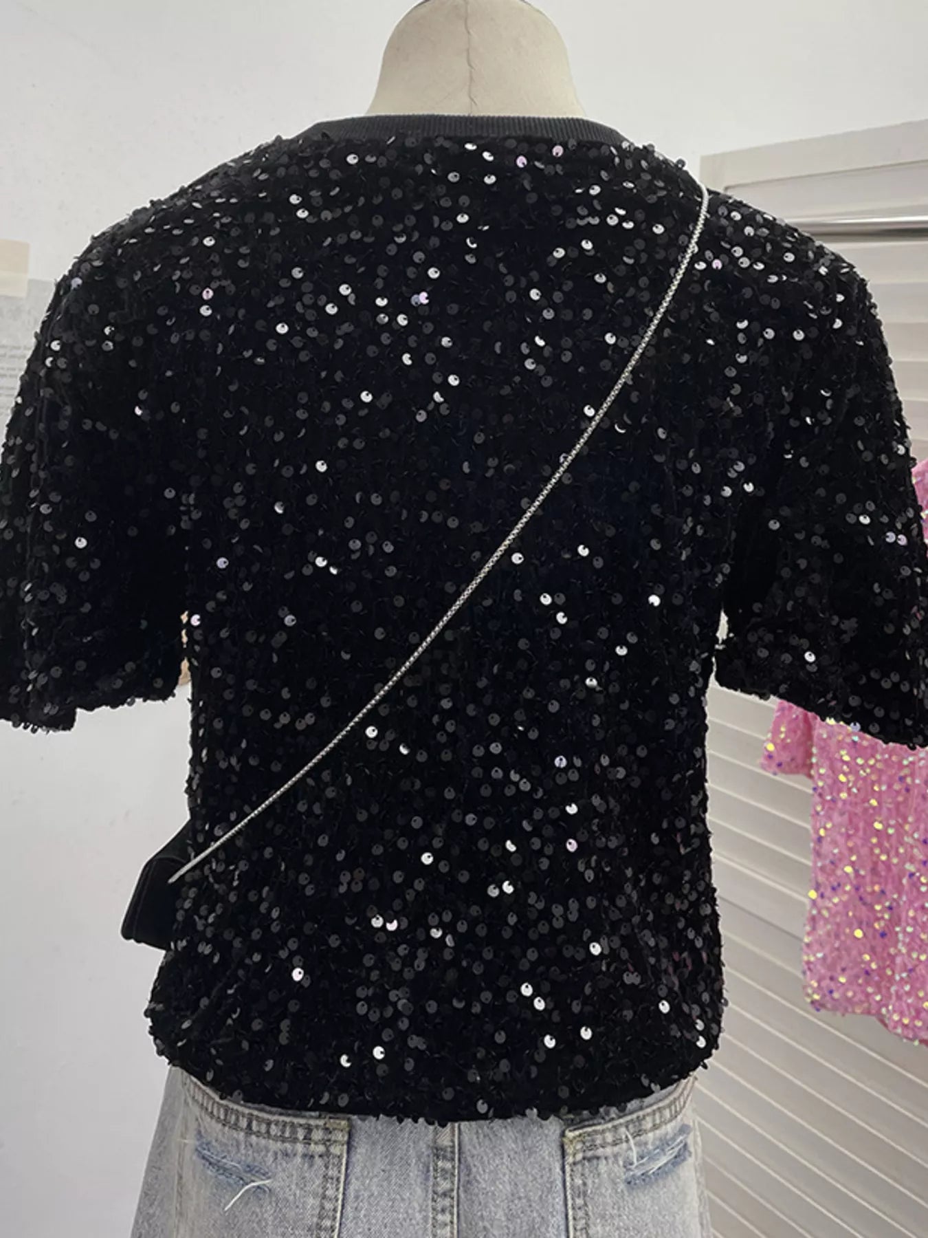 Sequin Short Sleeve T-Shirt
