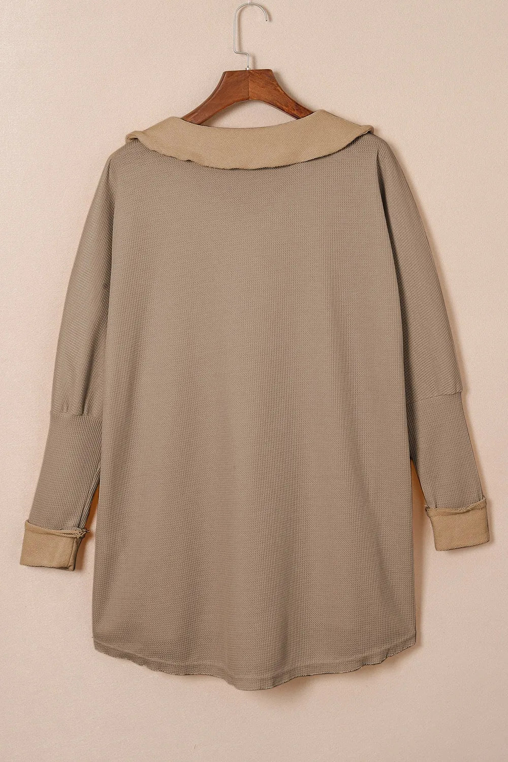 Waffle Knit Button Front Dress