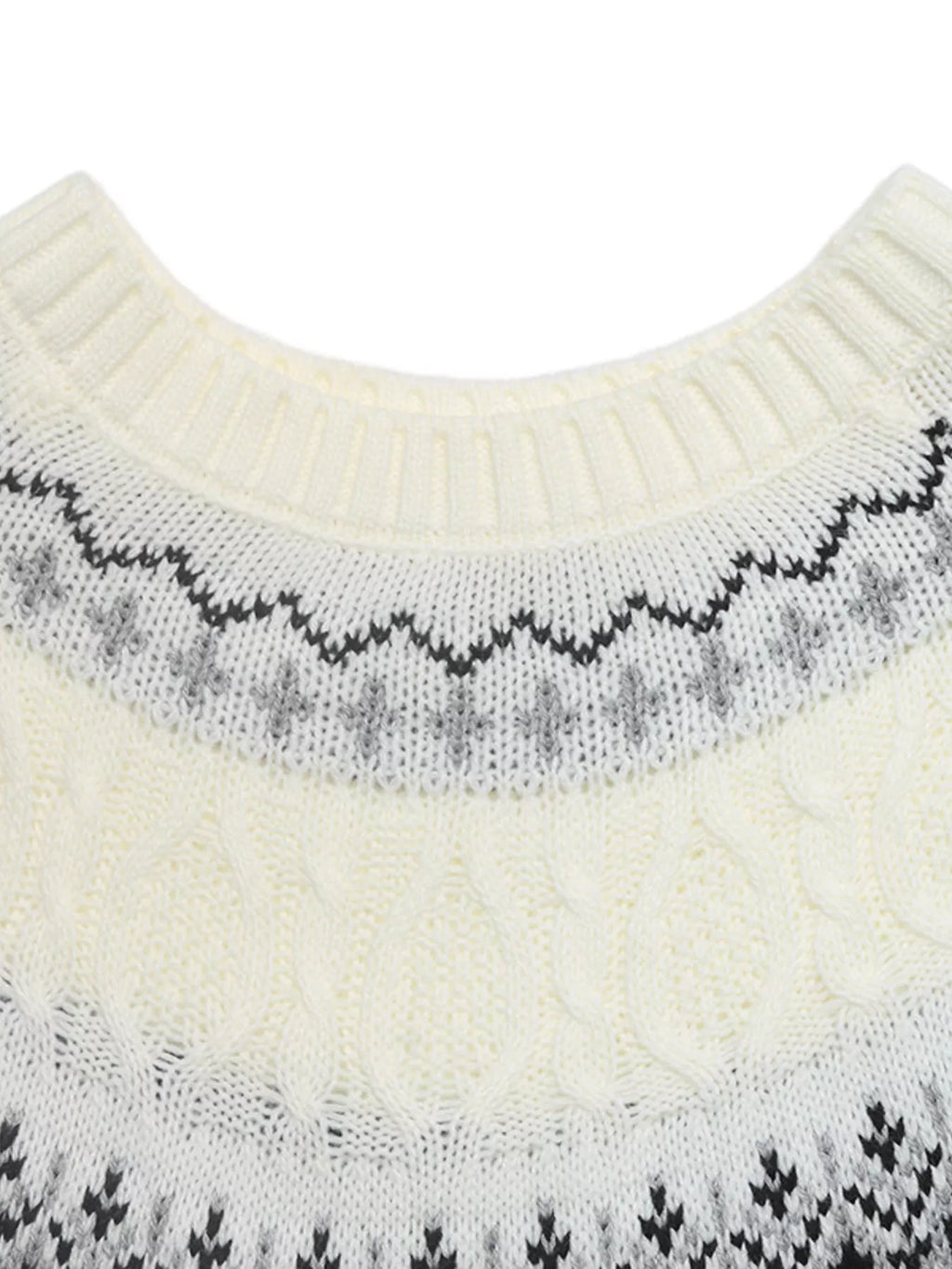 Fair Isle Pattern Crew Neck Sweater