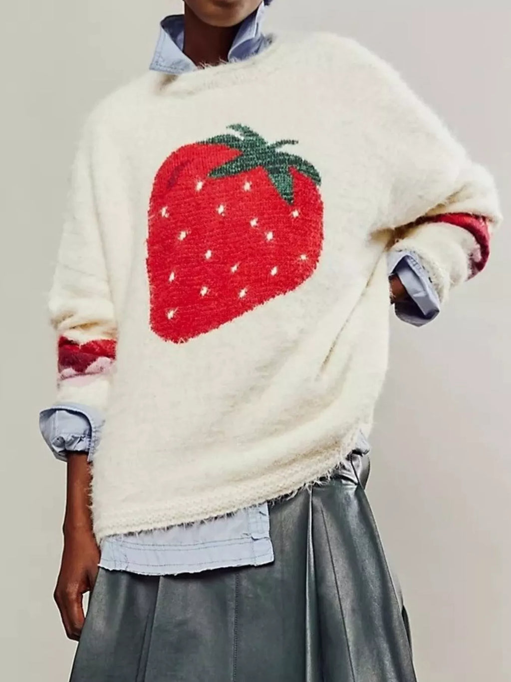 Fruit Round Neck Long Sleeve Sweater