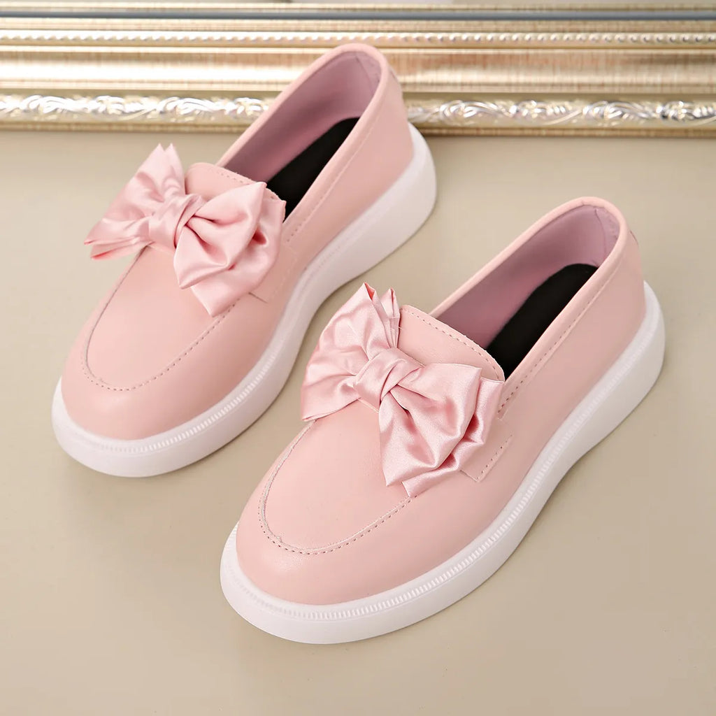Bow Detail Platform Loafers