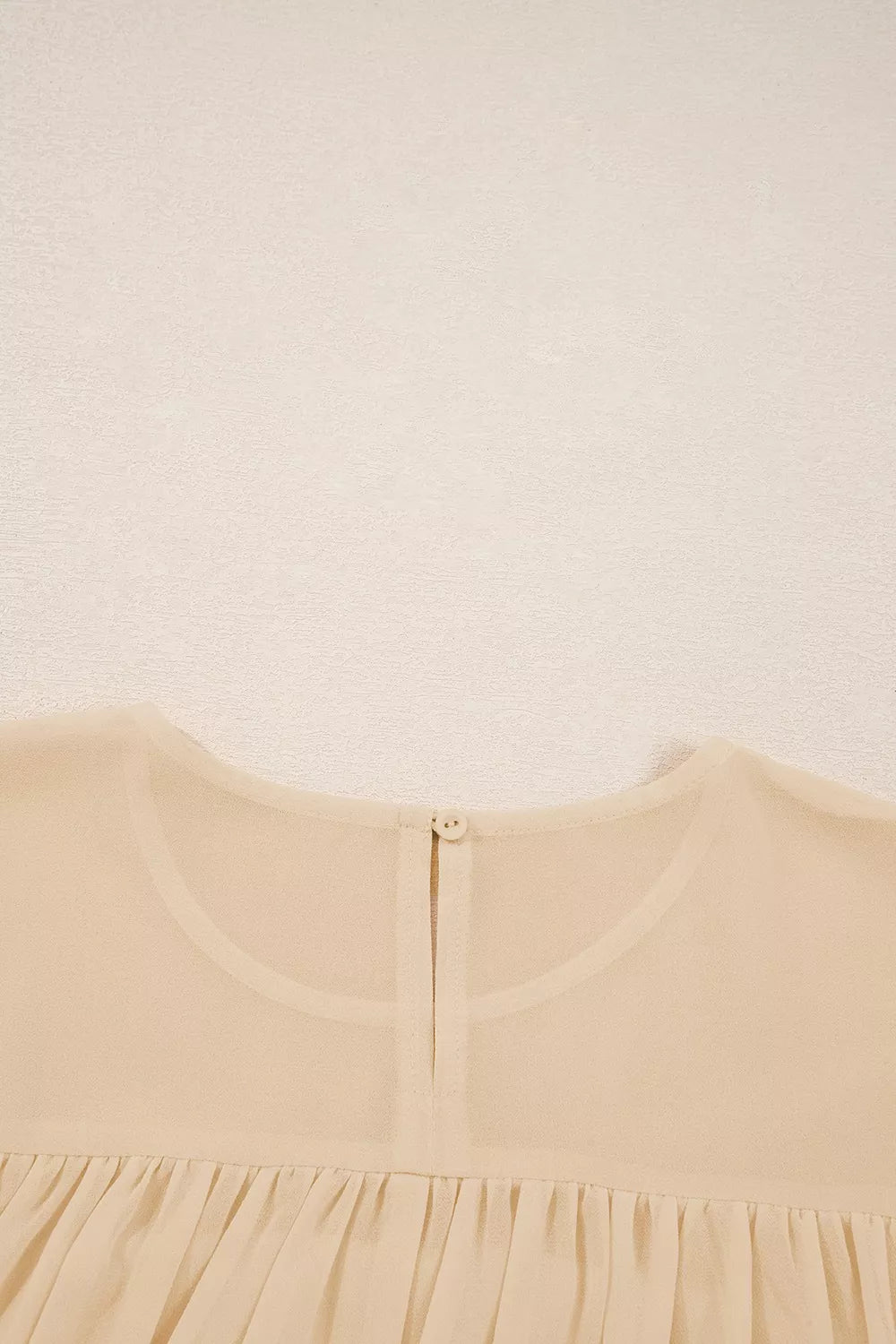 Round Neck Ruffle Sleeve Blouse