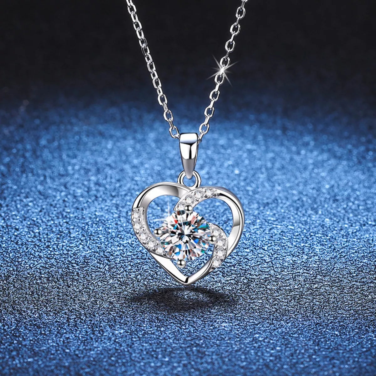 925 Sterling Silver Zircon Heart Necklace