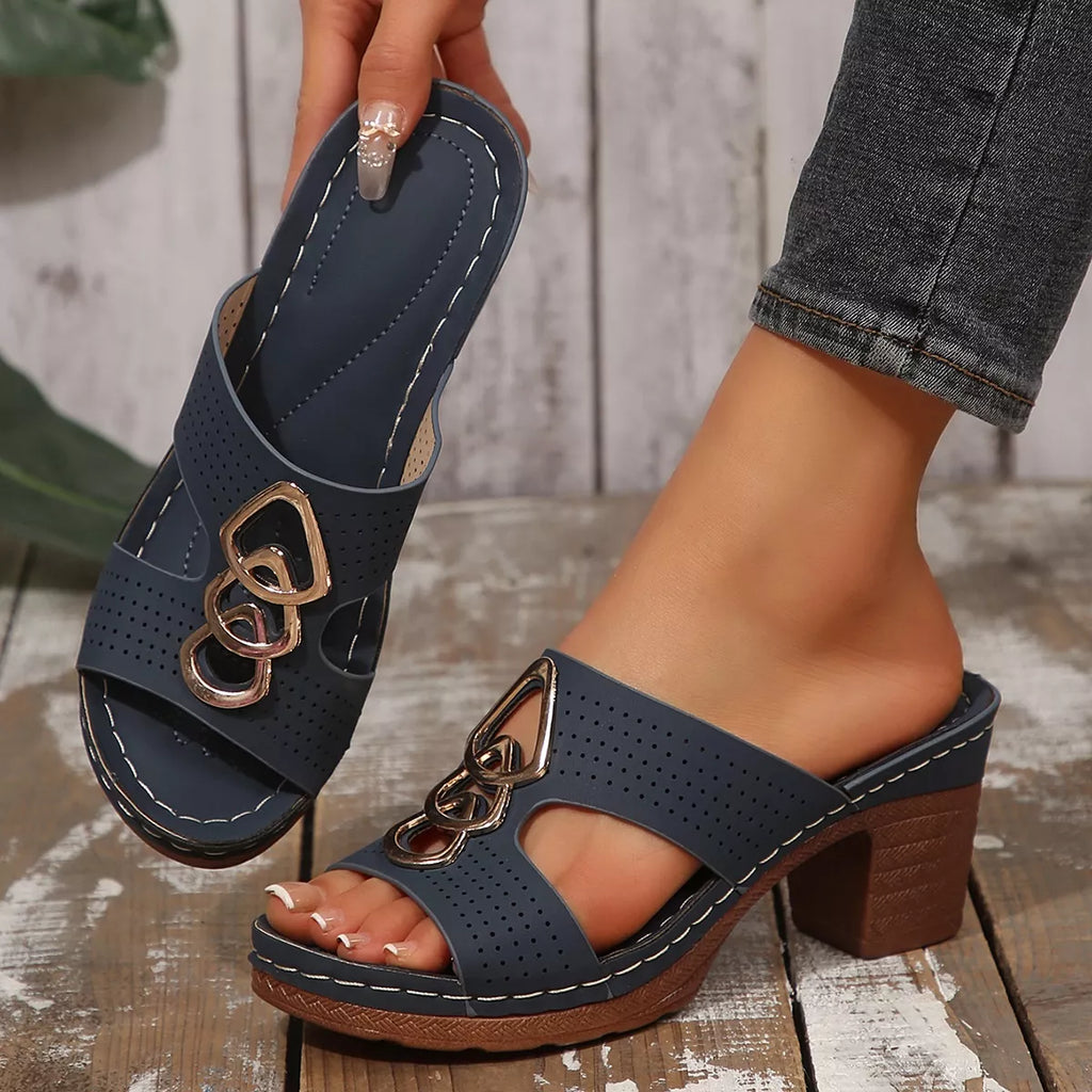 Open Toe Block Heel Sandals