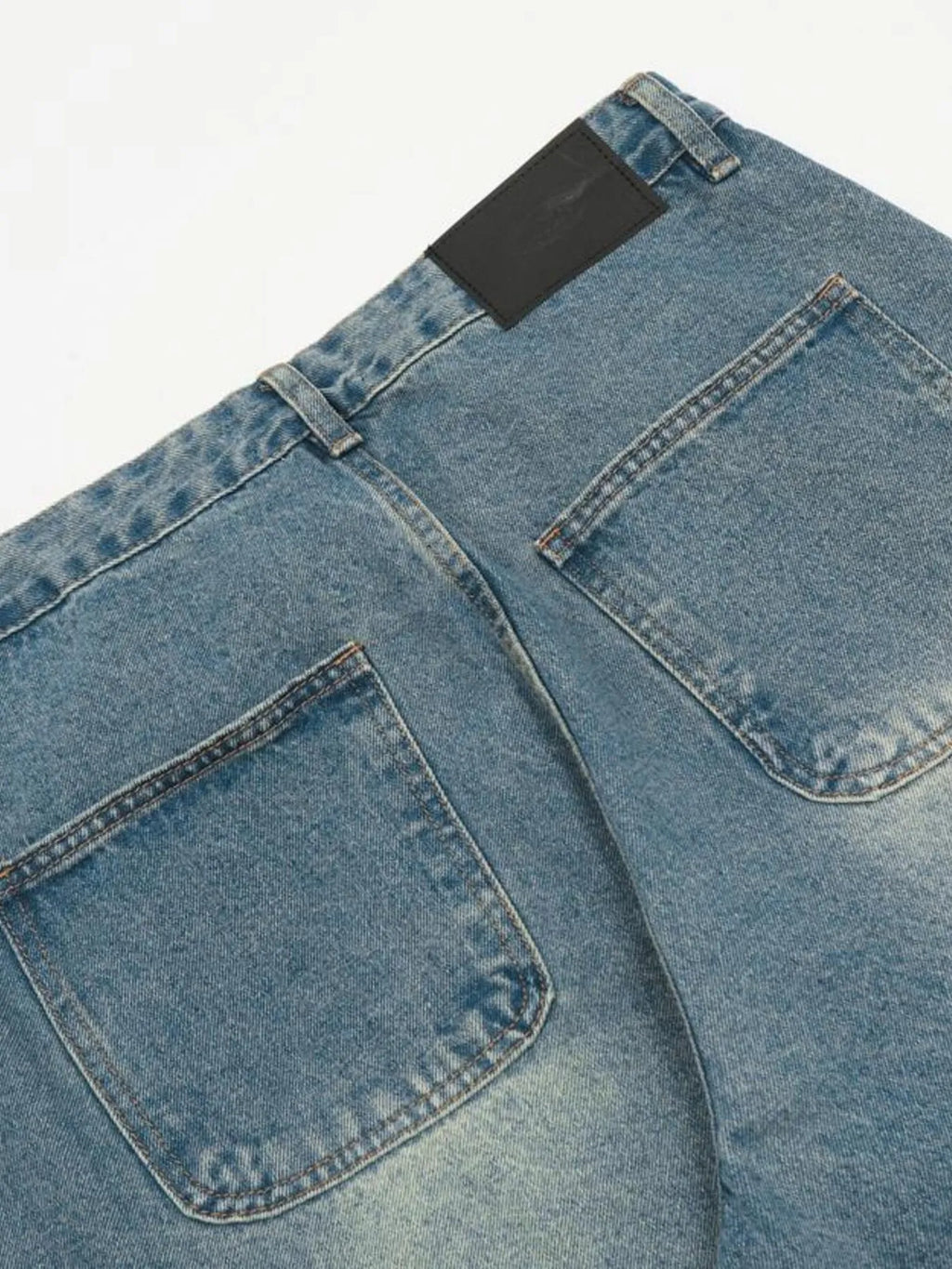 Men's Washed Multi-Pocket Cargo Jeans
