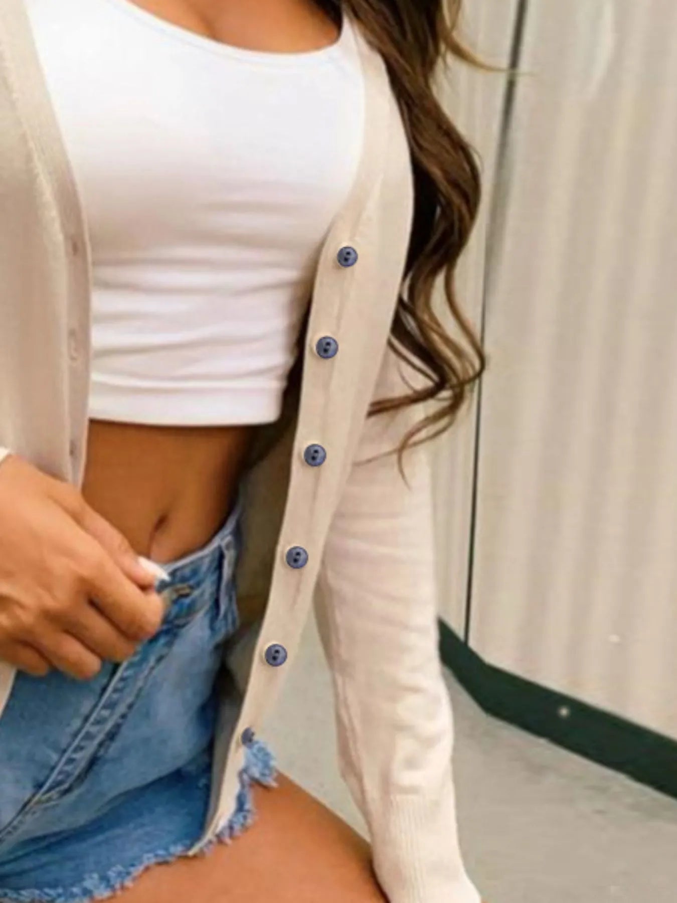Button-Up Long Sleeve Cardigan