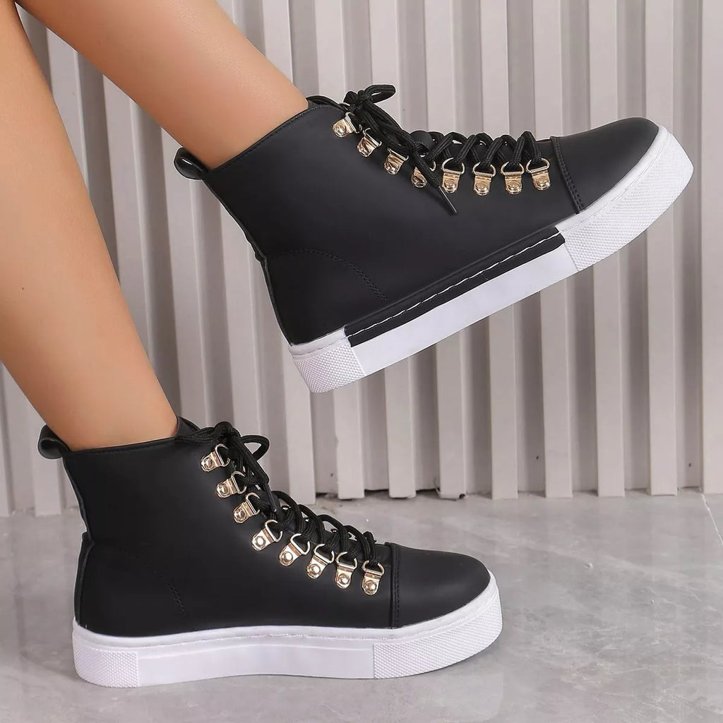 Lace-Up Platform Sneakers