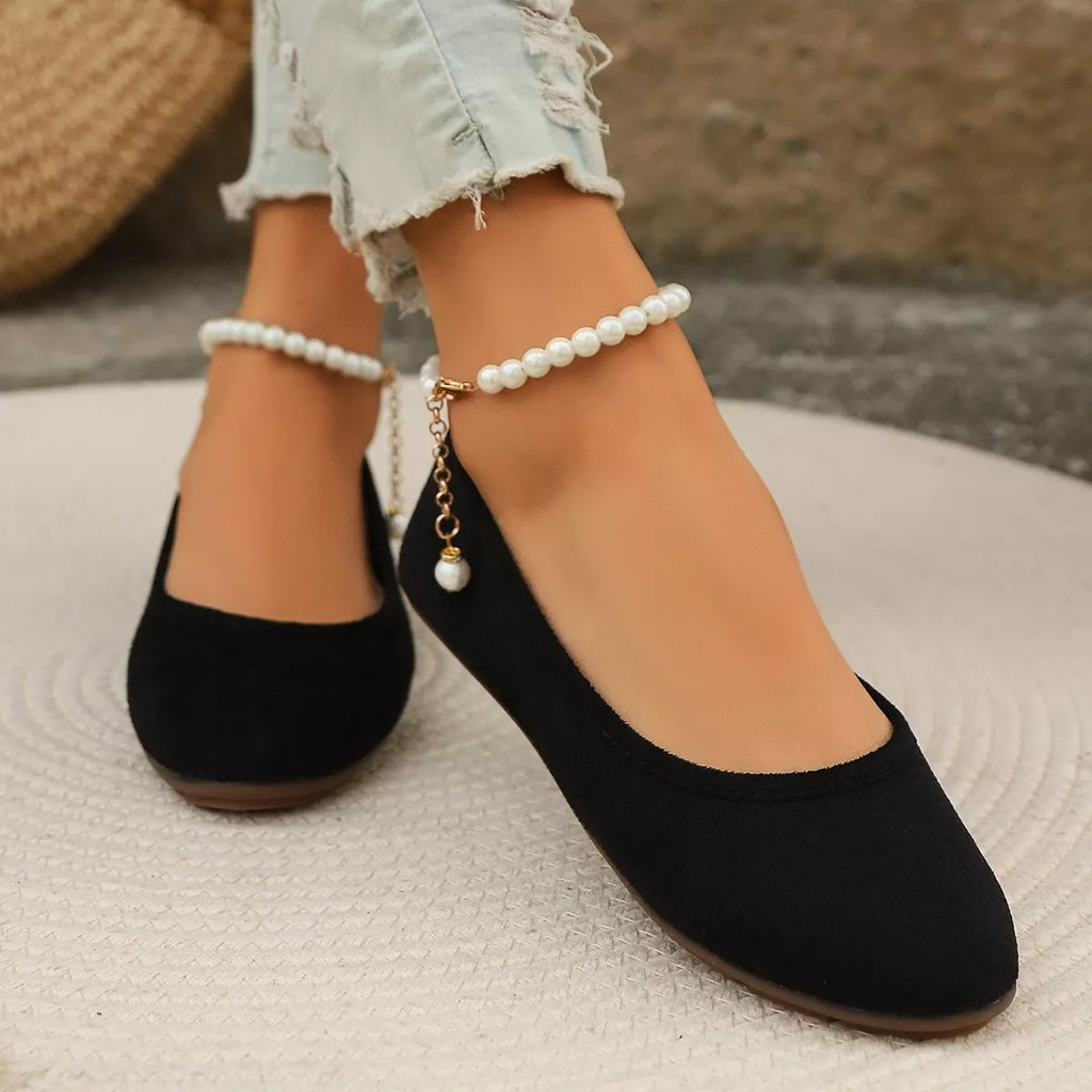 Pearl Ankle Strap Slip-Ons